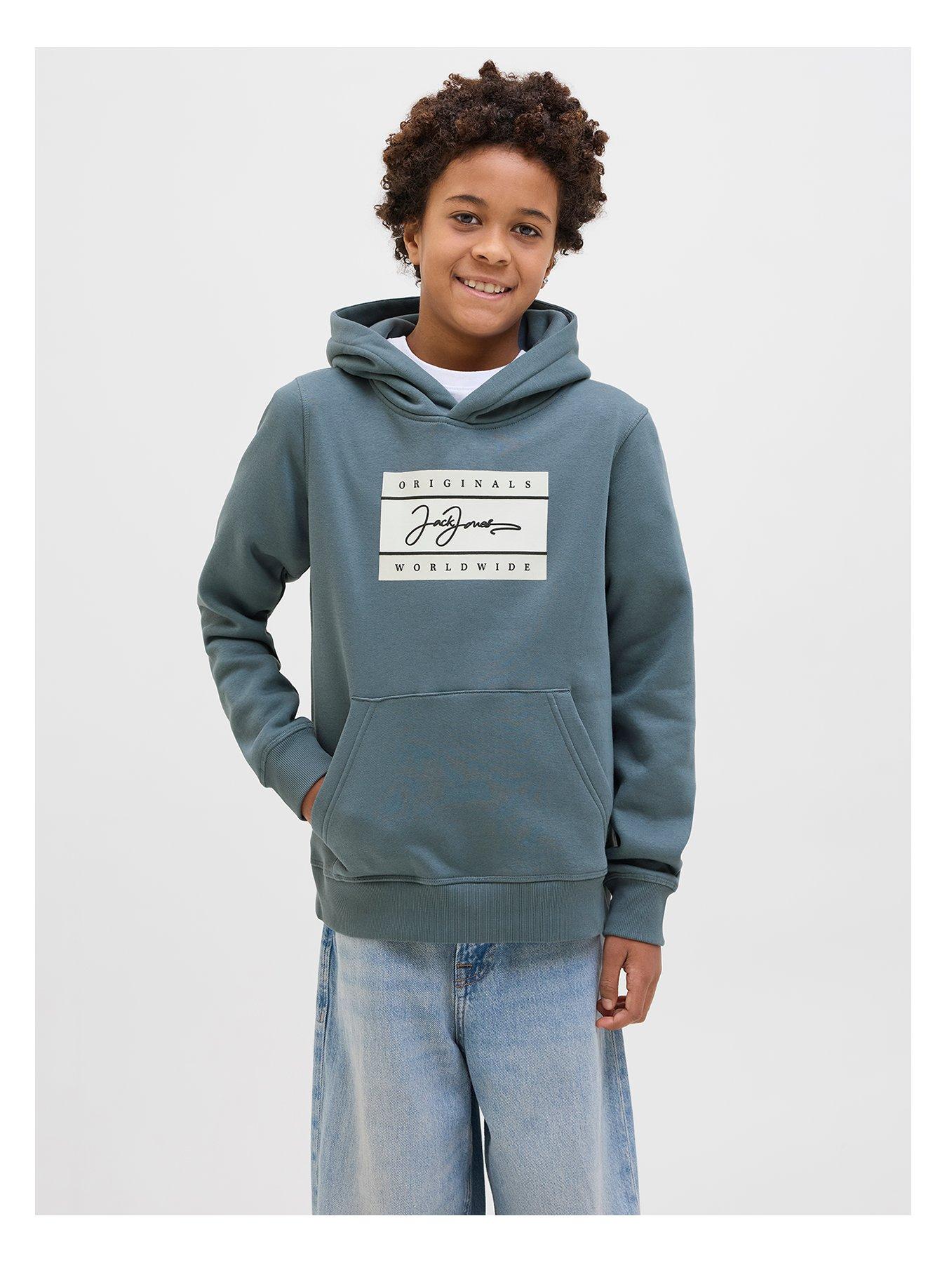 Image of Jack & Jones Junior Boys Frederiksberg Hoody - Stormy Weather - Grey