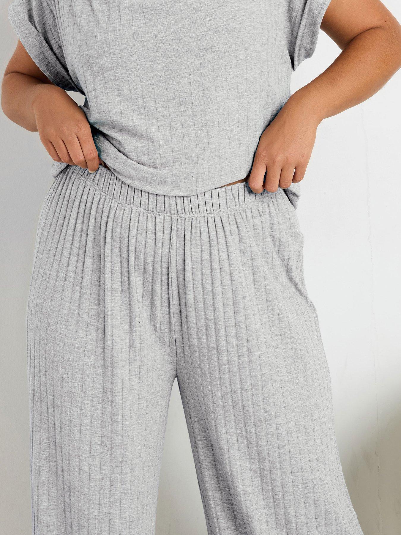 yours-curve-ribbed-wide-leg-trouser-greyoutfit