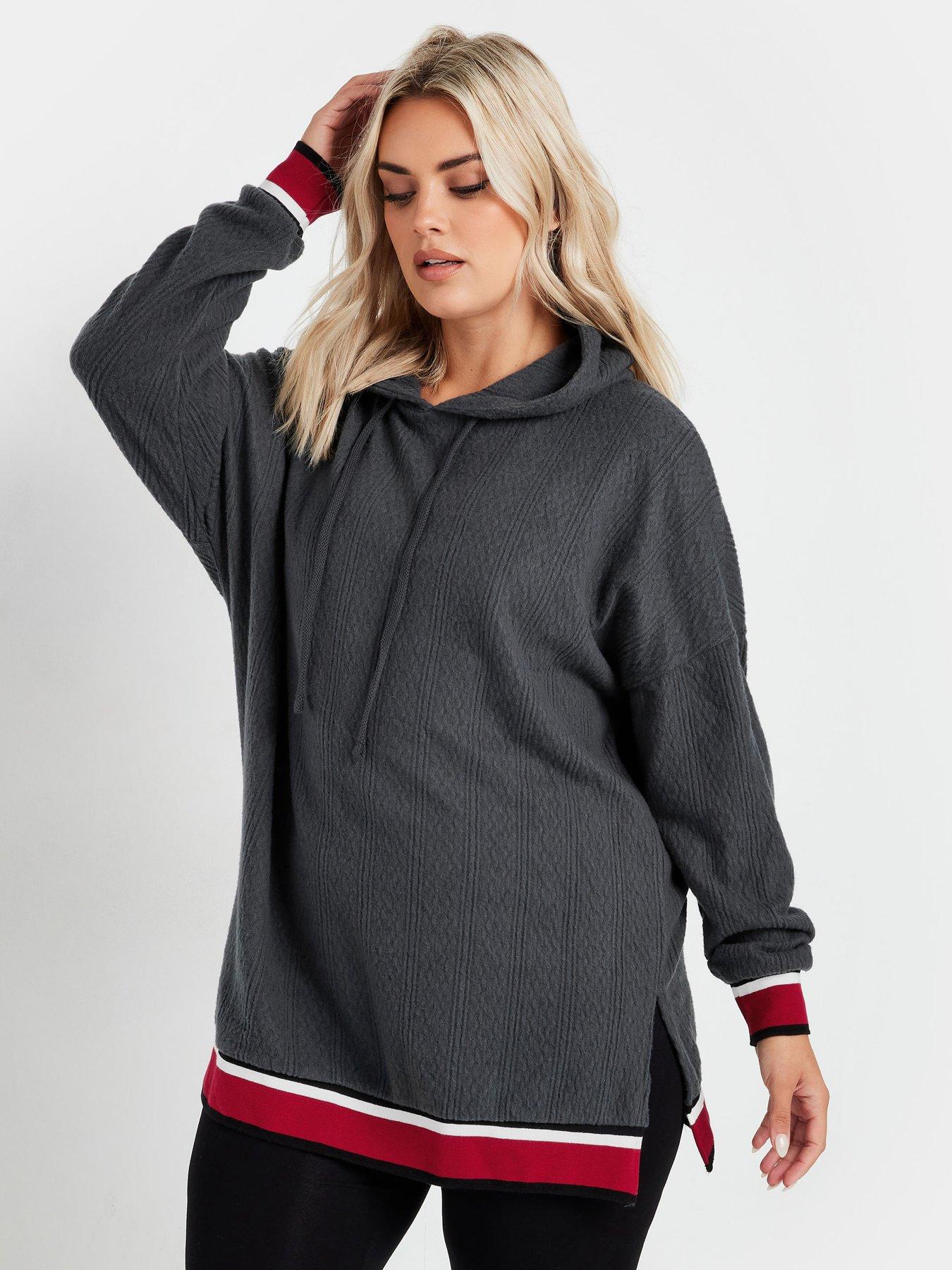 yours-curve-structured-hoodie-grey