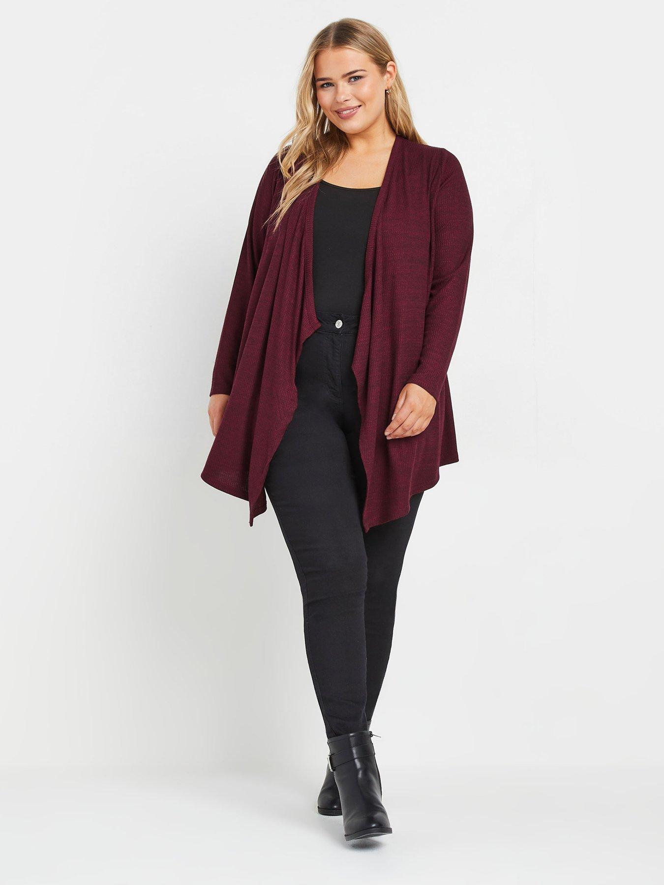 yours-curve-ribbed-waterfall-soft-feel-cardigan-redback