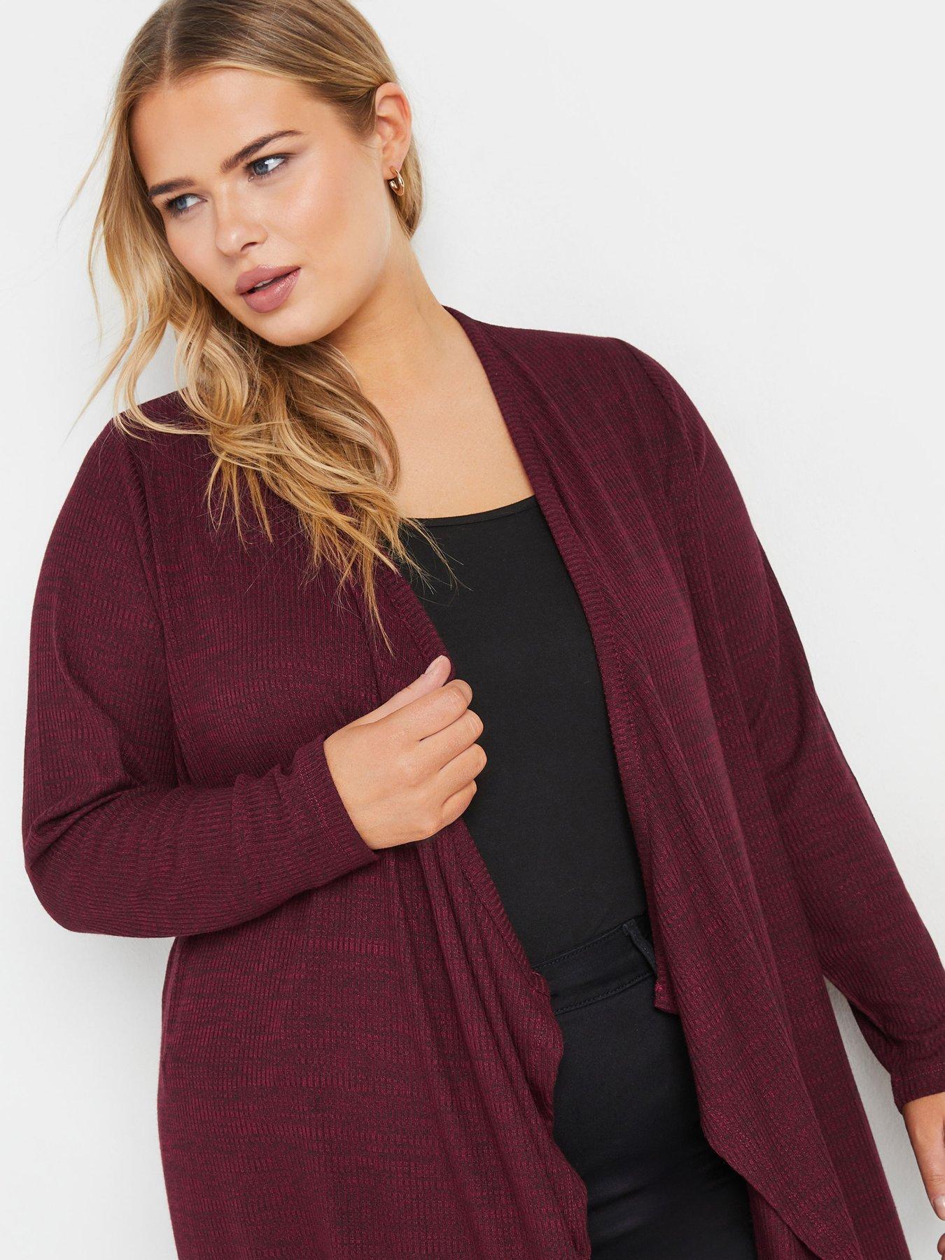 yours-curve-ribbed-waterfall-soft-feel-cardigan-redoutfit