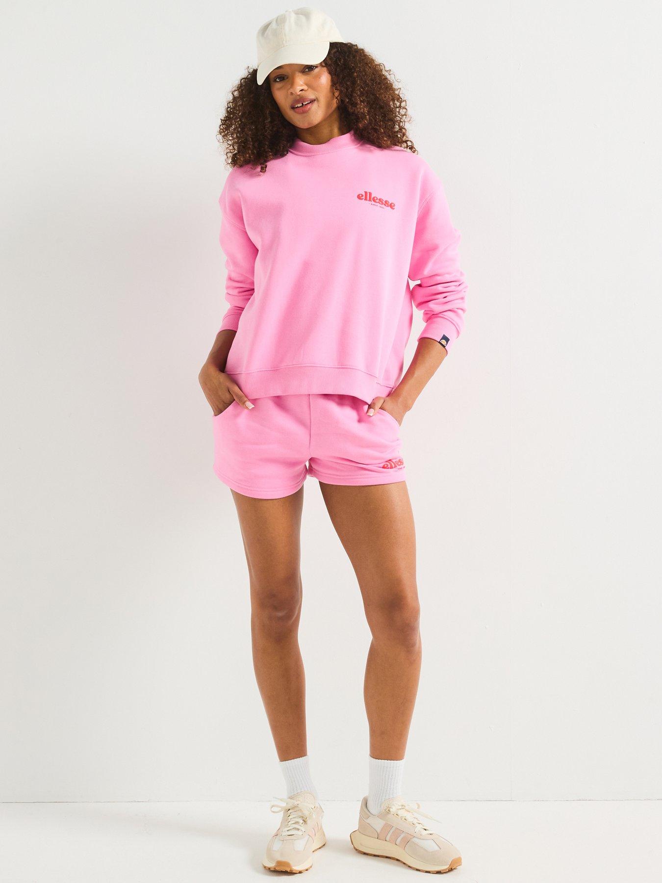 ellesse-womens-very-exclusive-holmrook-sweatshirt-amp-short-set-pinkback