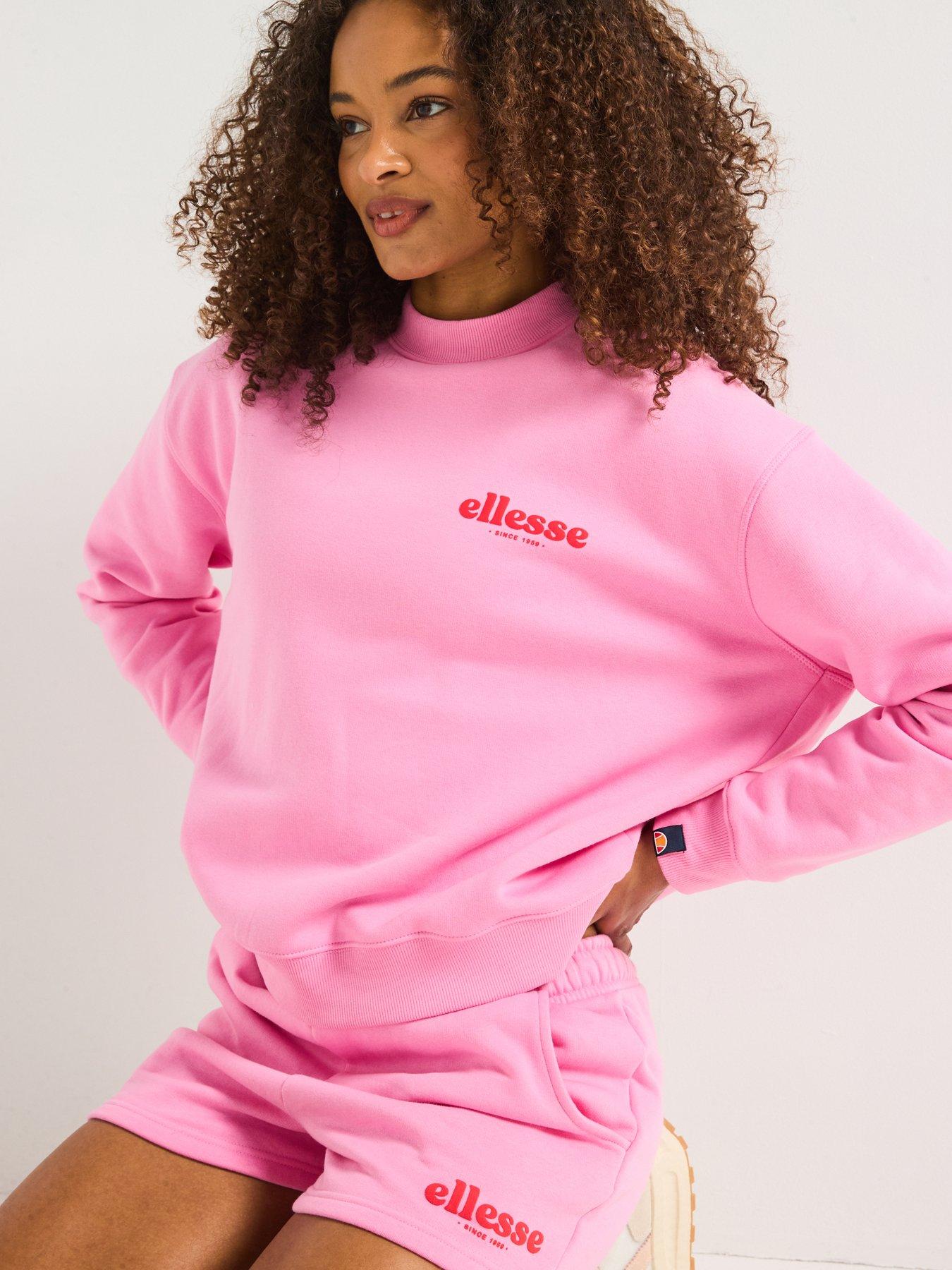 ellesse-womens-very-exclusive-holmrook-sweatshirt-amp-short-set-pinkoutfit
