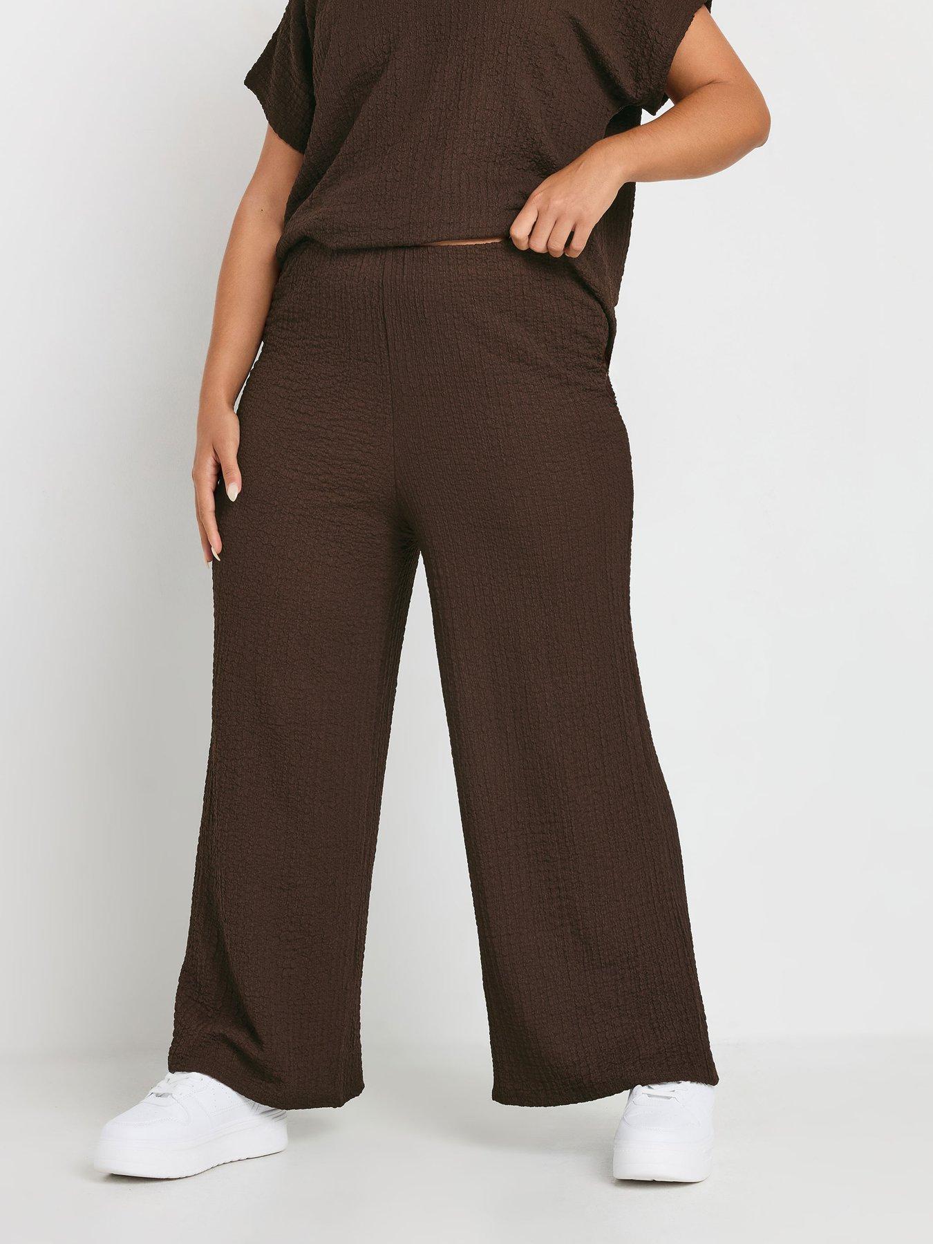 yours-curve-bubble-textured-trouser-brown