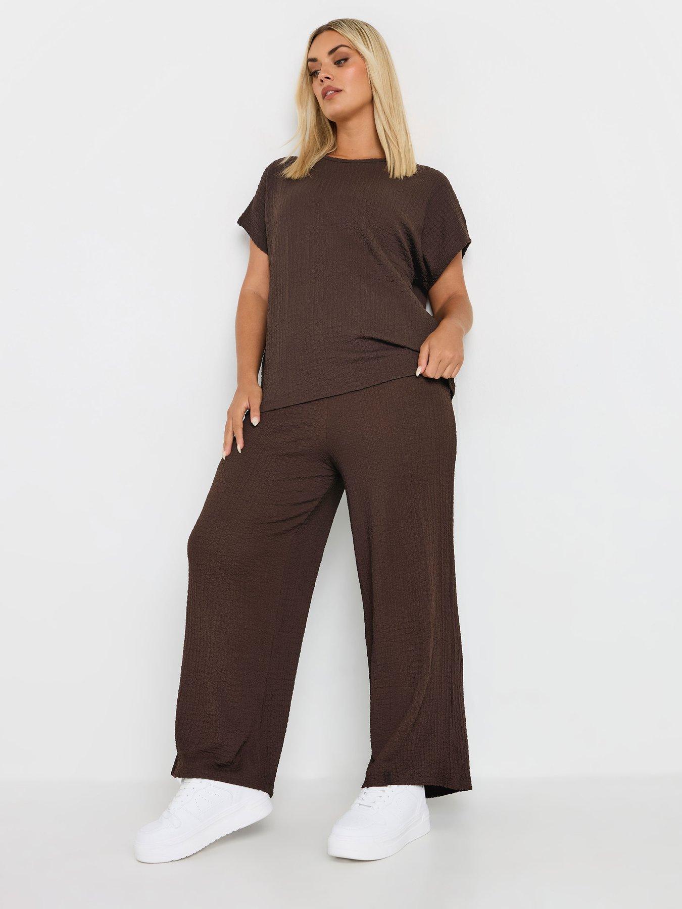 yours-curve-bubble-textured-trouser-brownback