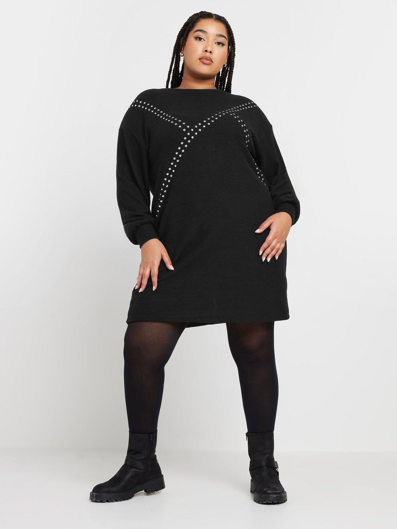 yours-curve-asymmetric-studded-dress-blackback