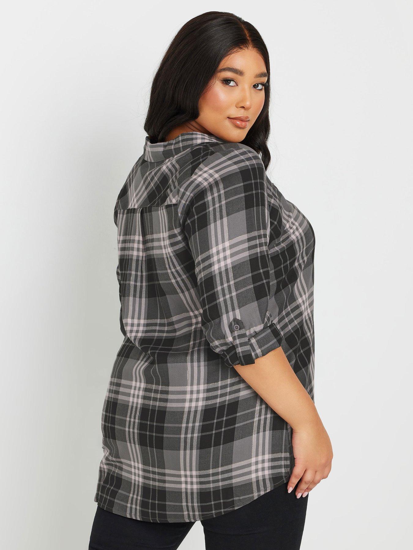 Image 2 of 4 of Yours Curve Overhead Shirt - Grey