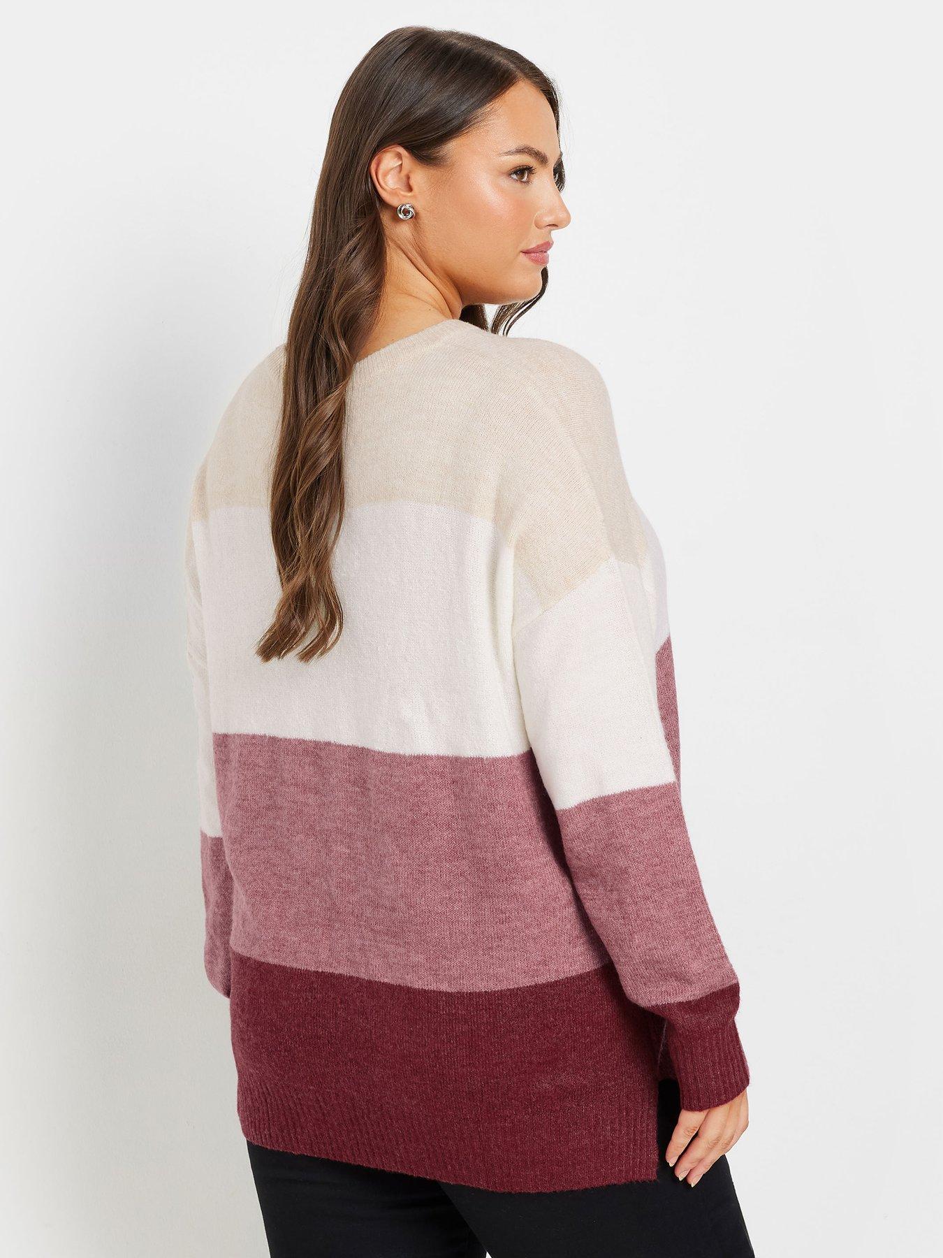 yours-curve-colourblock-jumper-pinkstillFront