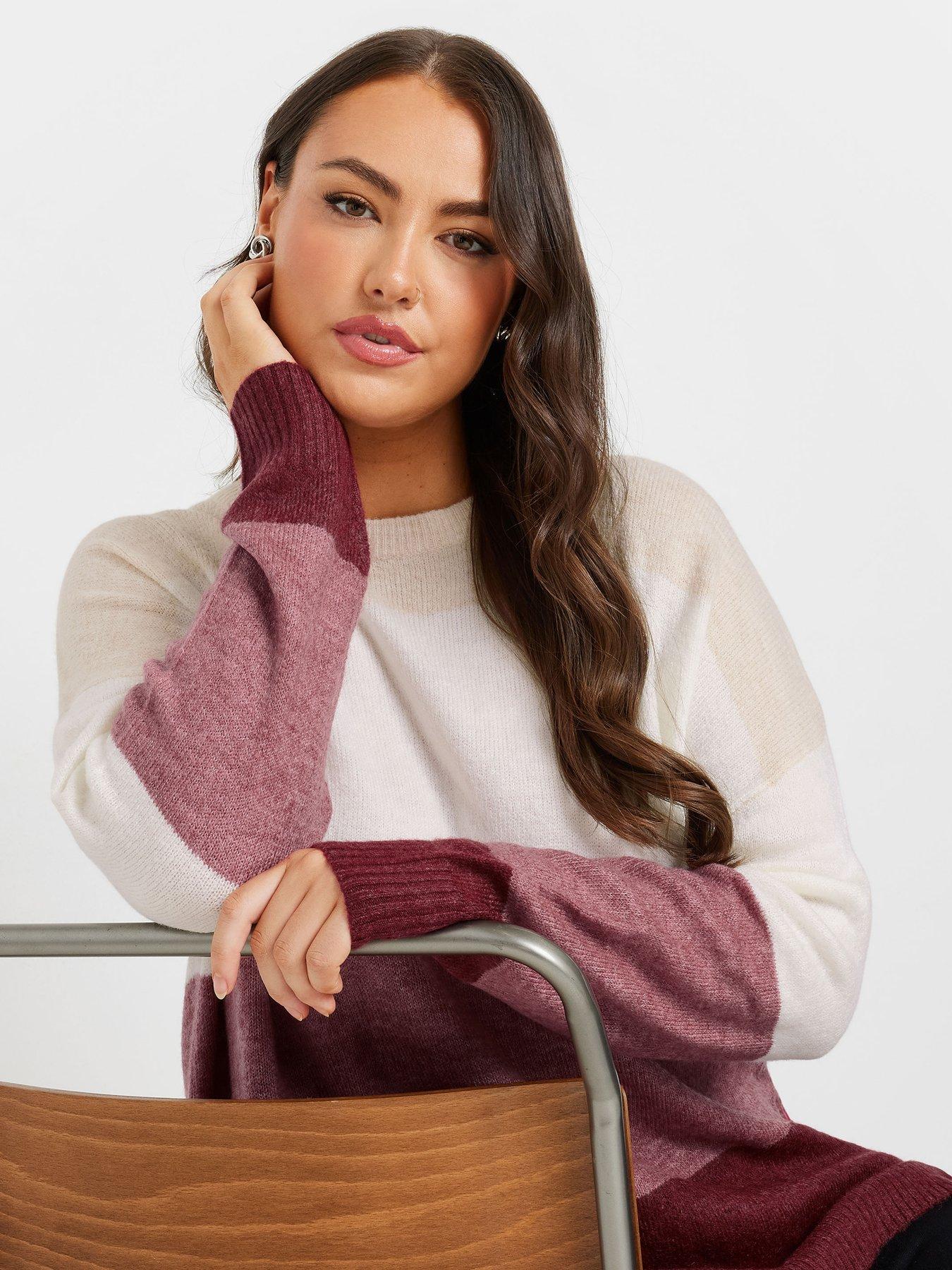 yours-curve-colourblock-jumper-pinkoutfit