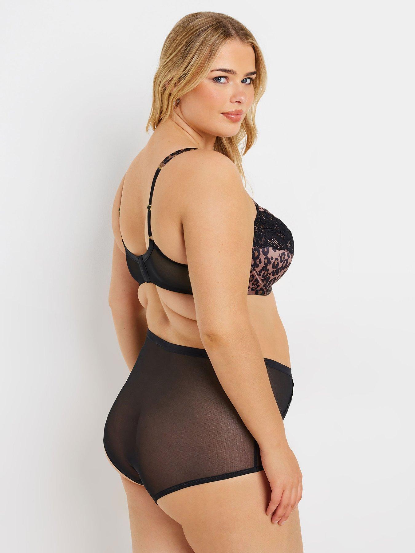 Image 2 of 4 of Yours Curve Leopard Satin T-Shirt Bra - Natural
