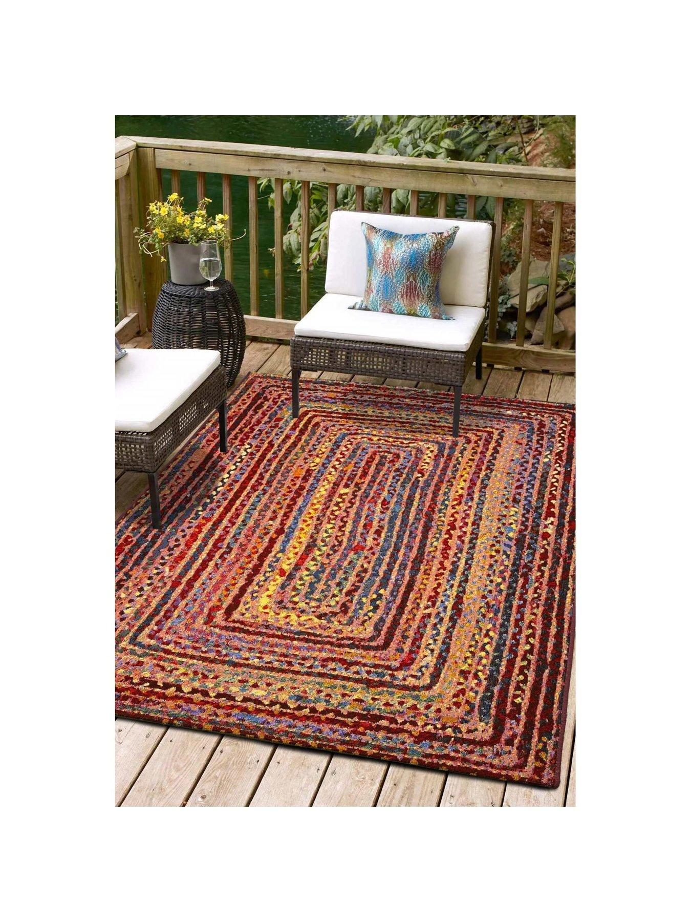 Image 3 of 5 of The Very Collection Tropico Indoor Outdoor Bordered Rug - Multi