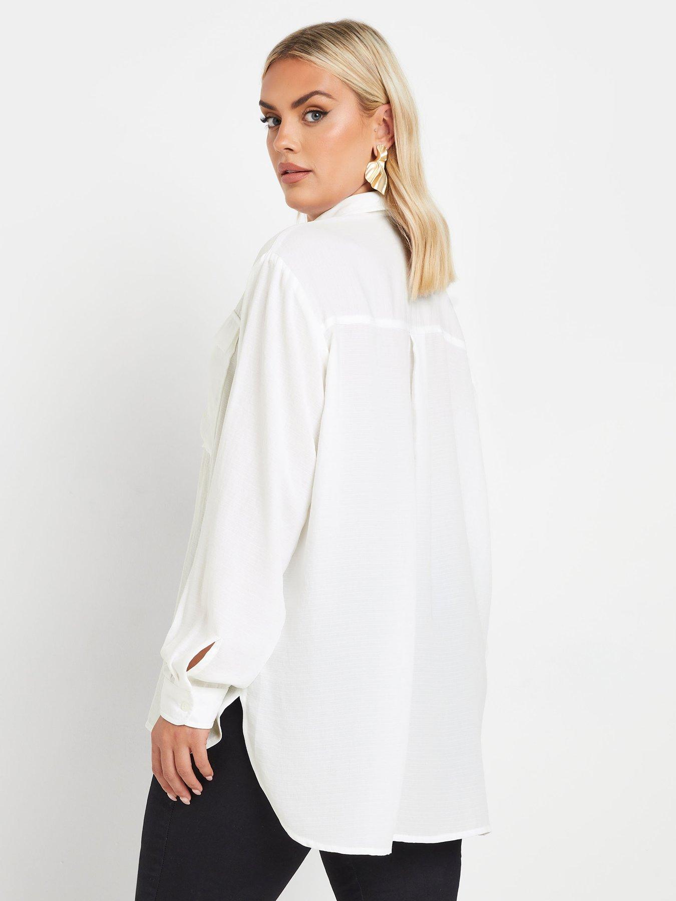 yours-curve-long-sleeve-hammered-utility-shirt-whitestillFront