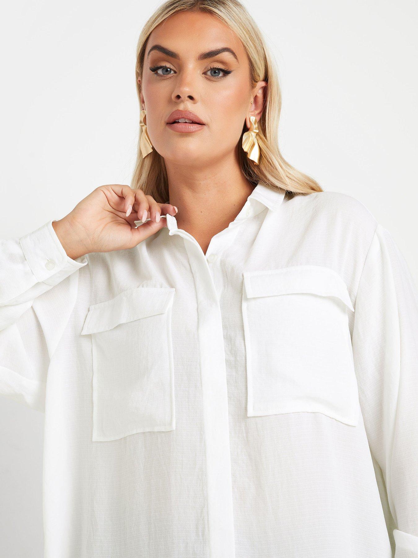 yours-curve-long-sleeve-hammered-utility-shirt-whiteoutfit