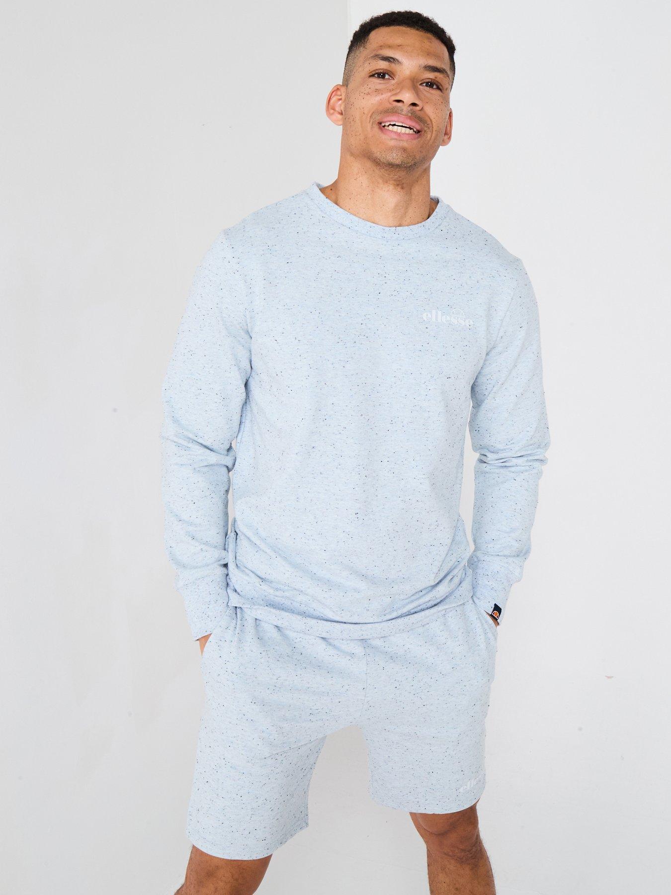 Ellesse Mens Very Exclusive Miscuglio Crew And Short Set - Blue Speckle