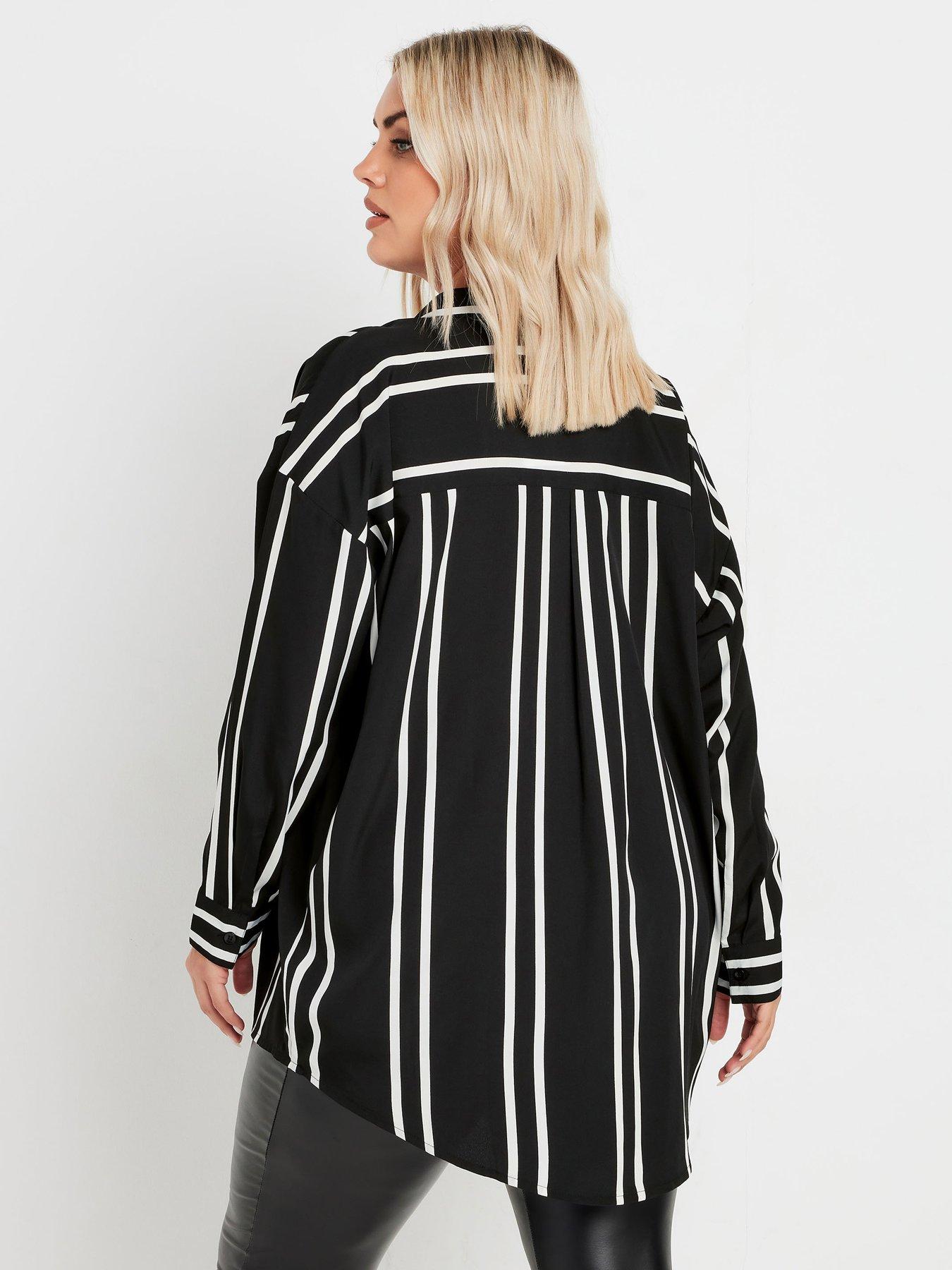 Image 2 of 4 of Yours Curve Oversized Shirt - Black