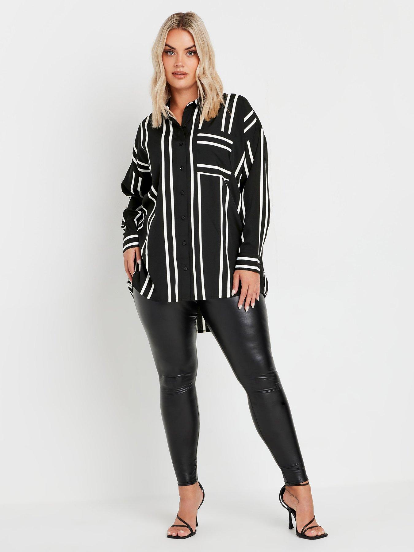 Image 3 of 4 of Yours Curve Oversized Shirt - Black
