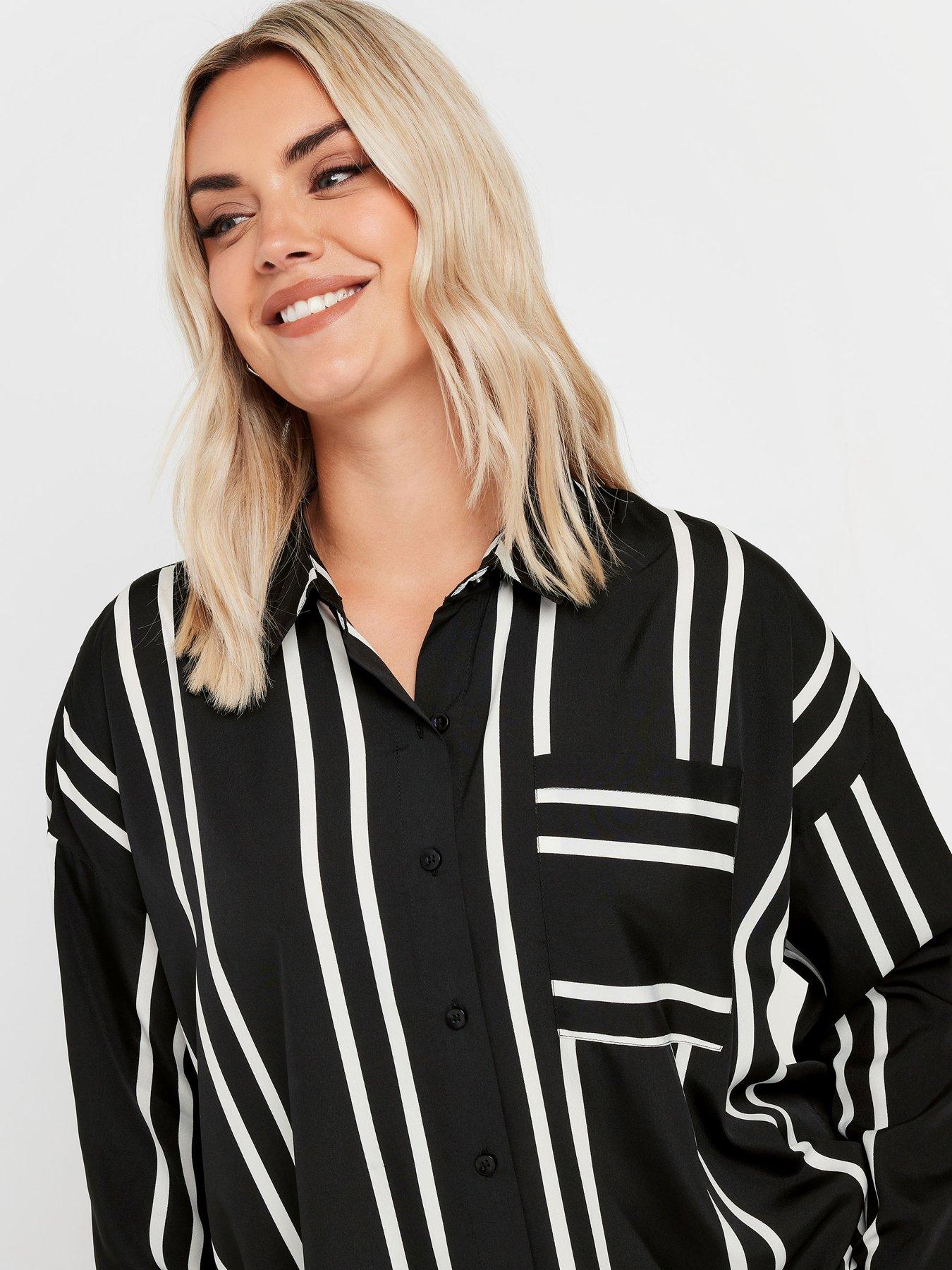 Image 4 of 4 of Yours Curve Oversized Shirt - Black
