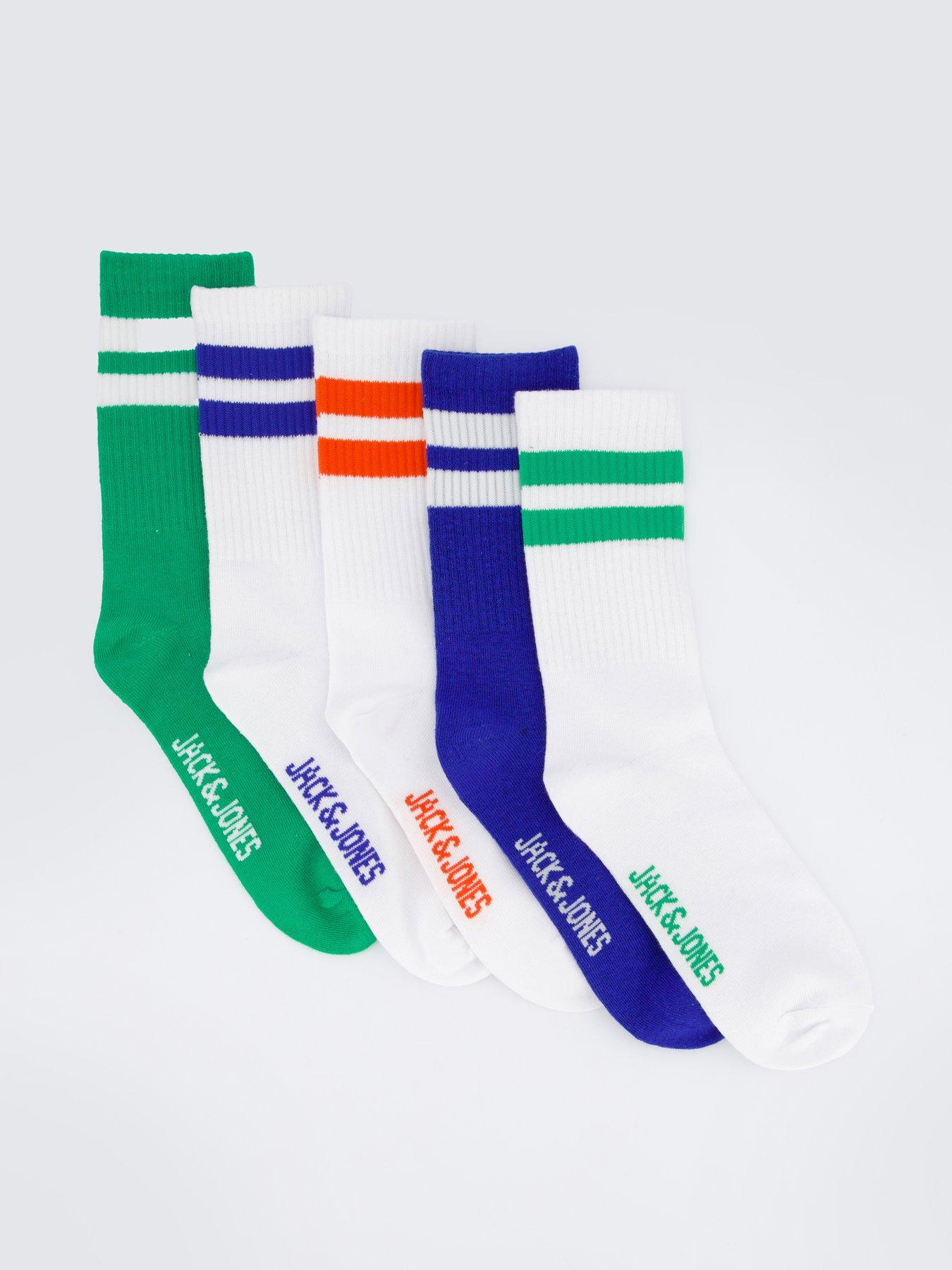 Image of Jack & Jones Junior Boys 5 Pack Delhi Tennis Socks - White