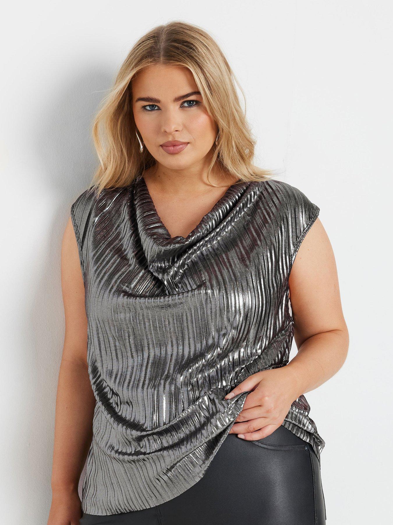 yours-curve-cowl-neck-vest-silver