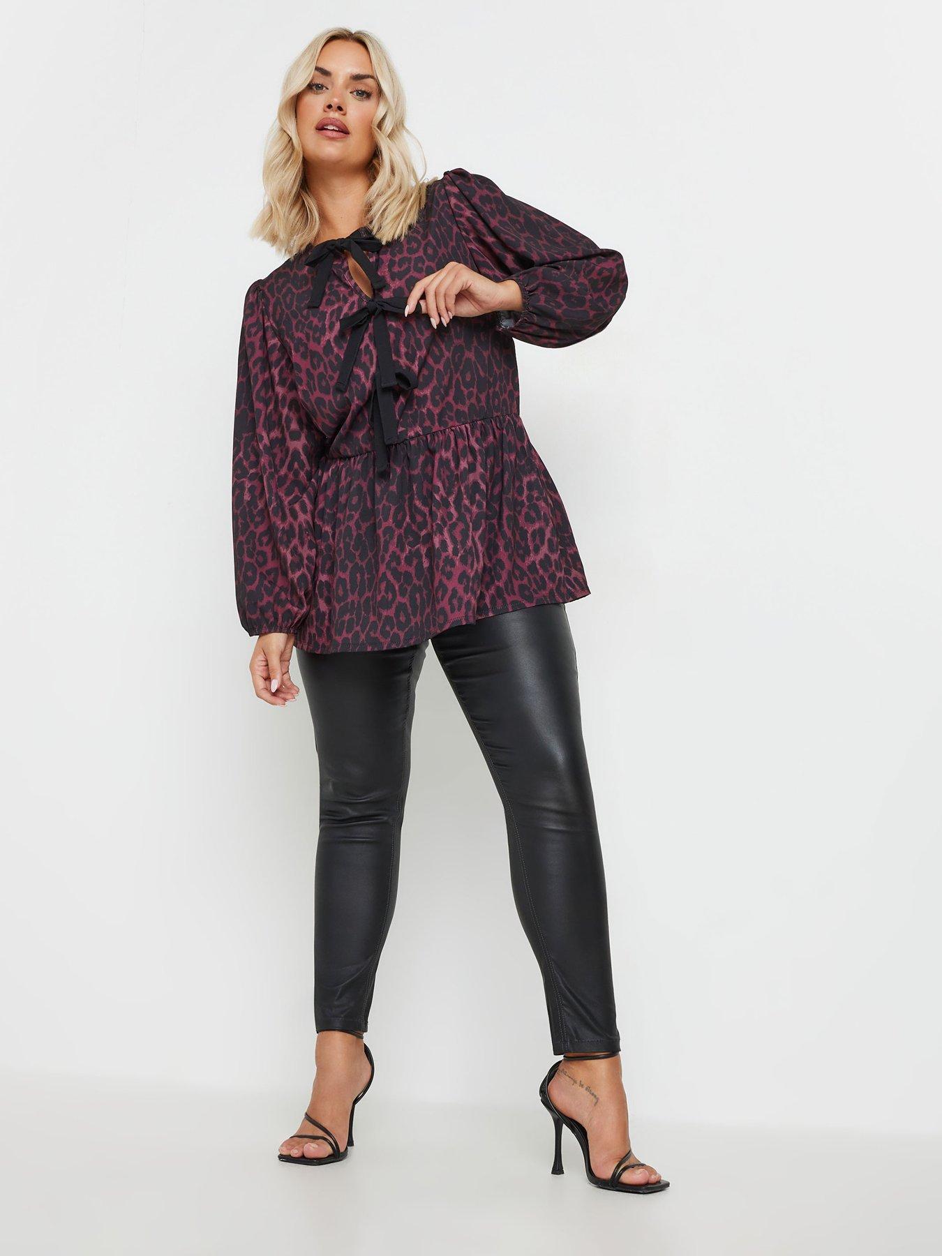 yours-curve-long-sleeve-leopard-bow-top-purpleback