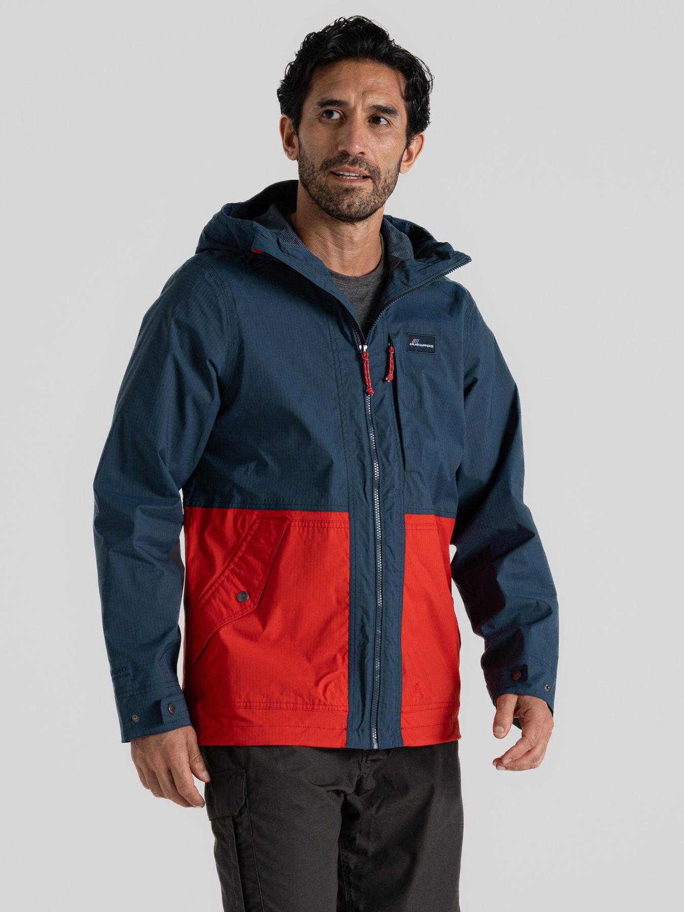 undefined Mens Pandion Waterproof Jacket -Blue Stone / Pimento Red