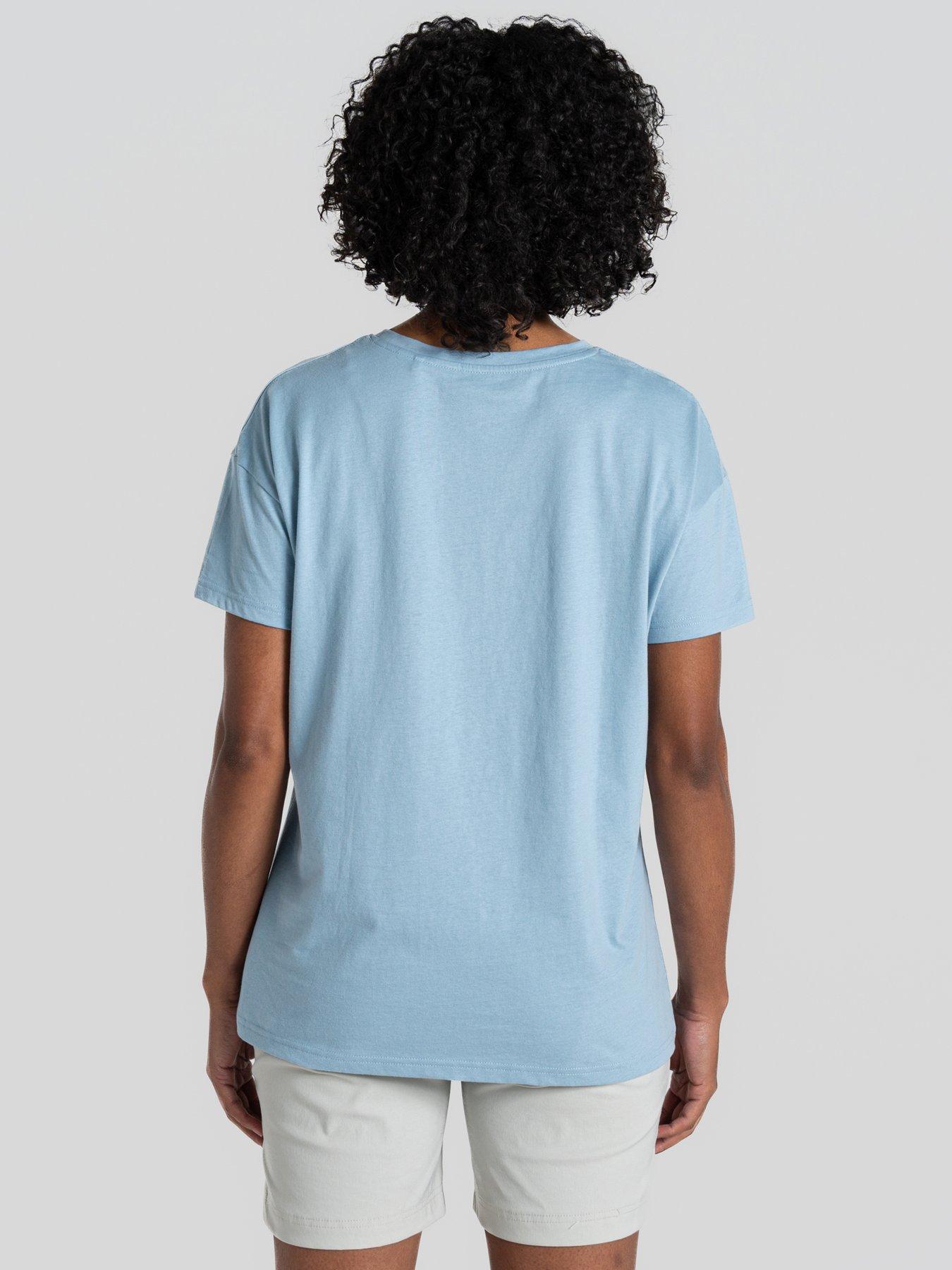 Image 2 of 4 of Craghoppers Womens Yago Short Sleeved Top -nimbus Lemon Print- Blue