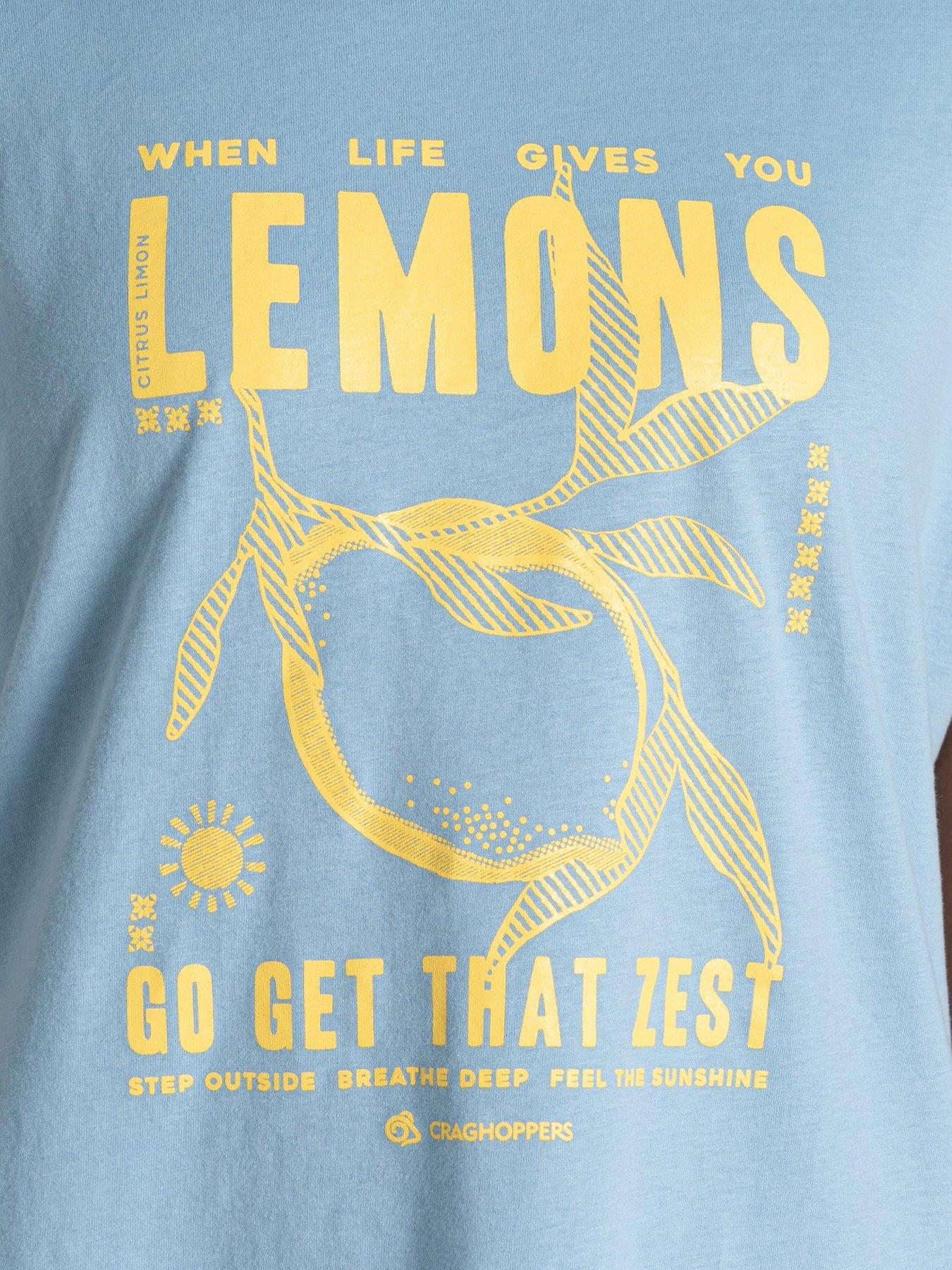 Image 3 of 4 of Craghoppers Womens Yago Short Sleeved Top -nimbus Lemon Print- Blue