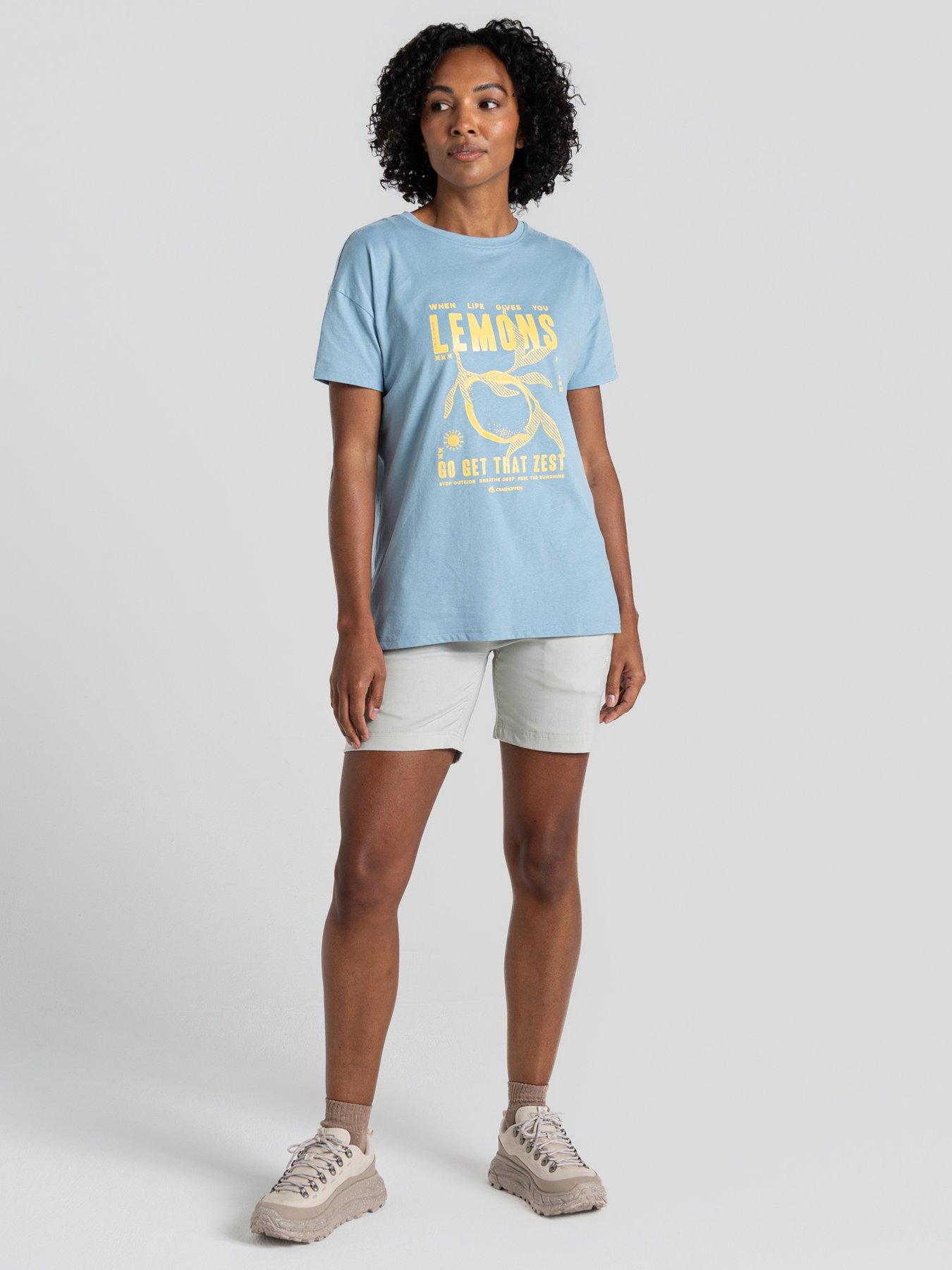Image 4 of 4 of Craghoppers Womens Yago Short Sleeved Top -nimbus Lemon Print- Blue