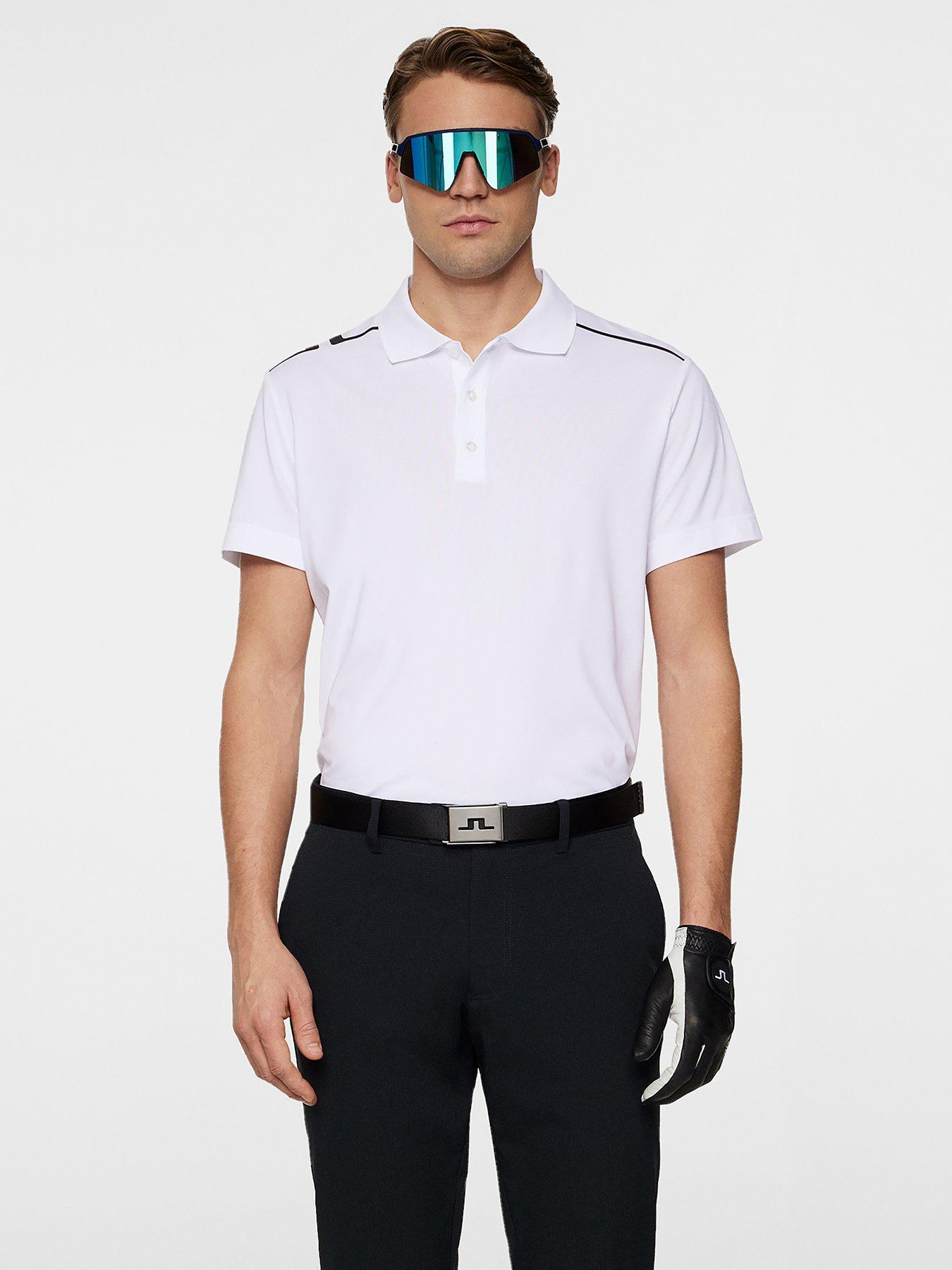 J LINDEBERG Mens Golf Lionel Regular Fit Polo - White
