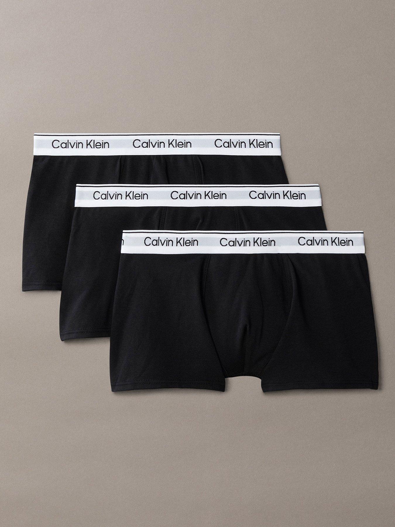 Calvin Klein Boys 3 Pack Modern Cotton Trunk - Black