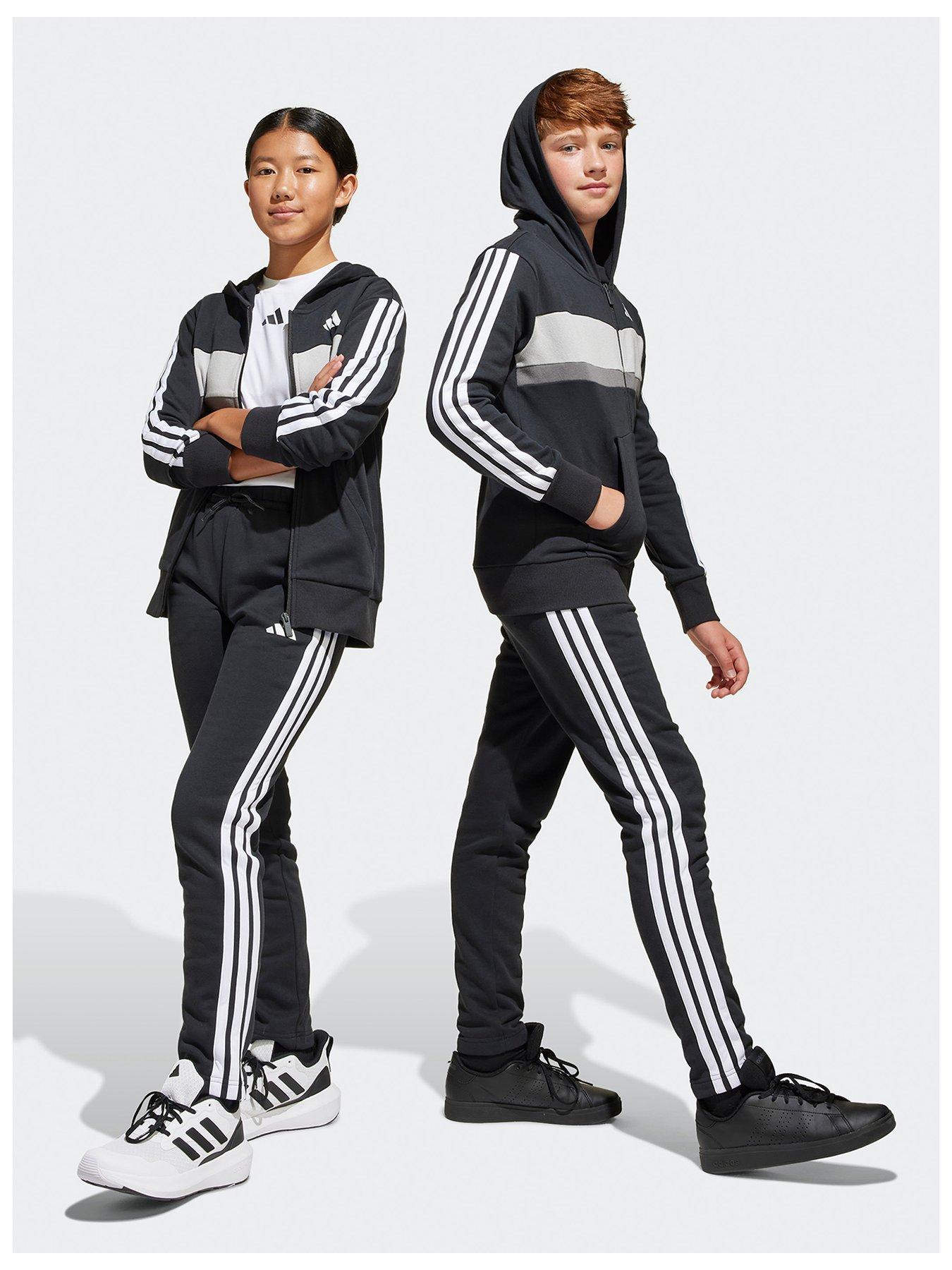 adidas-sportswear-junior-boys-seasonal-essentials-tiberio-3-stripes-fleece-track-suit-blackfront