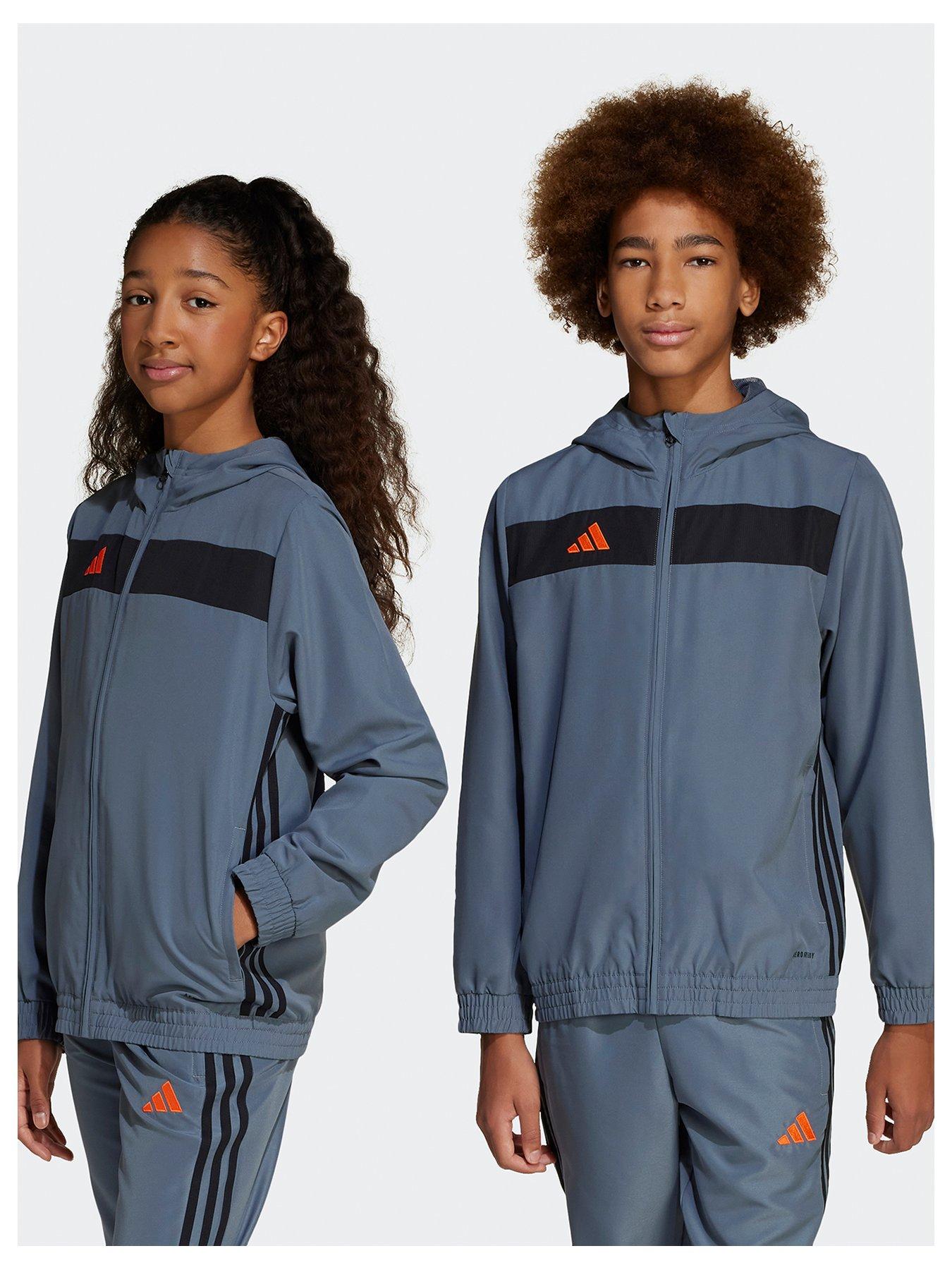 adidas Youth Tiro Essentials Woven Hoody - Grey