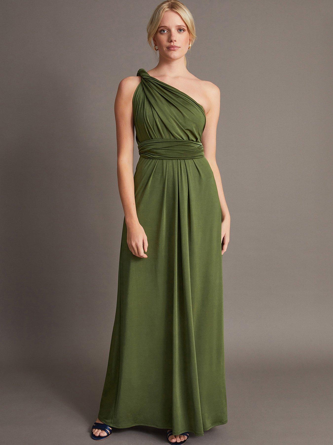 Image 1 of 5 of Monsoon Thea Multiway Bridesmaid Dress - Green