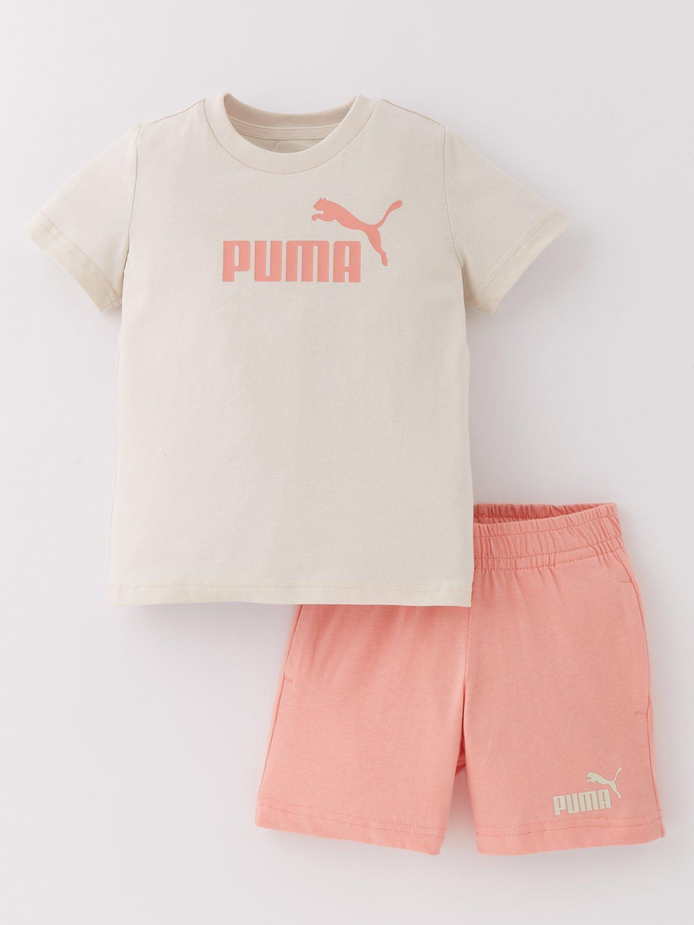 Image of Puma Kids Girls T-Shirt and Short Set -Pink
