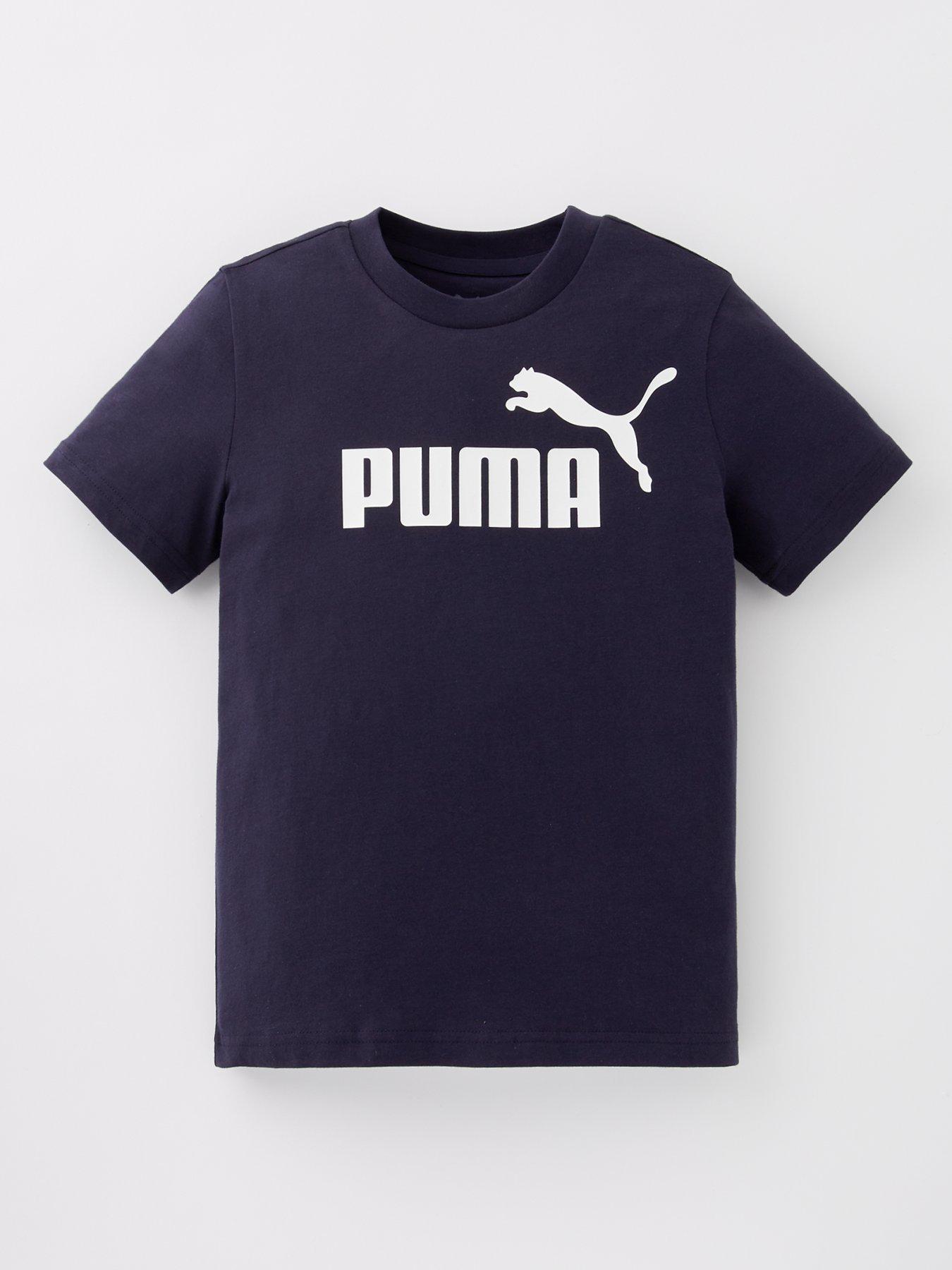 Puma Junior Unisex Logo T-Shirt - New Navy