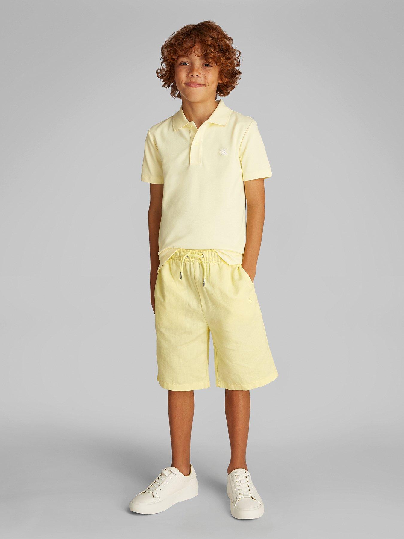undefined Boys Essential Short Sleeve Polo Shirt - Yellow