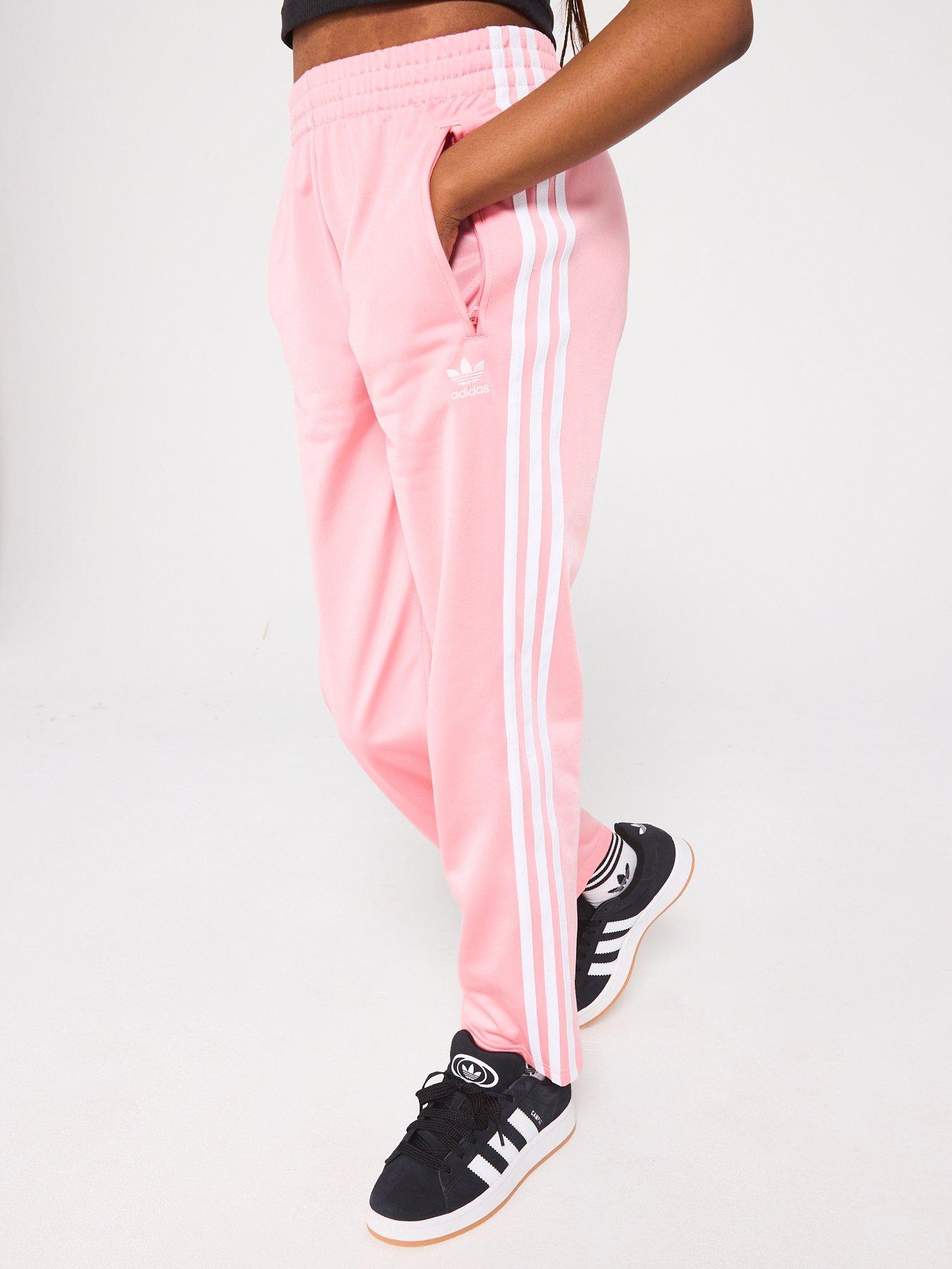 Image of adidas Originals Junior Boys Adicolor Firebird Tracksuit Bottoms - Pink