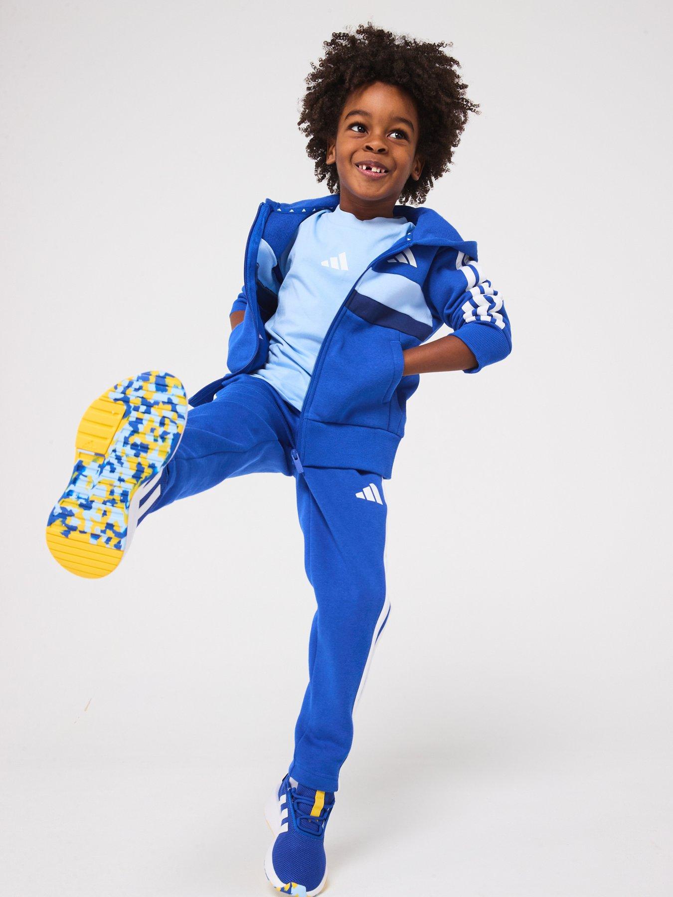 Image 5 of 6 of adidas Sportswear Kids Unisex Seasonal Essentials Tiberio 3-Stripes Fleece Tracksuit - Blue