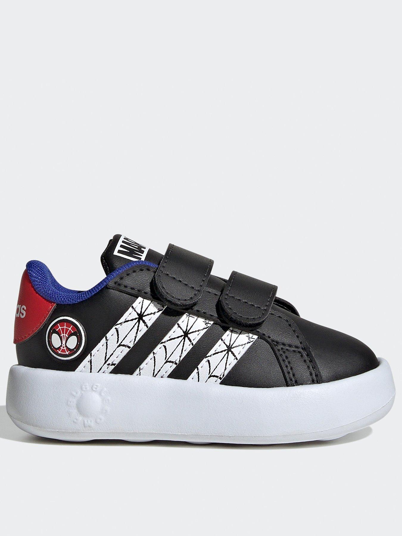 adidas-sportswear-infant-unisex-adidas-x-marvels-spider-man-grand-court-shoes-kids-blackfront