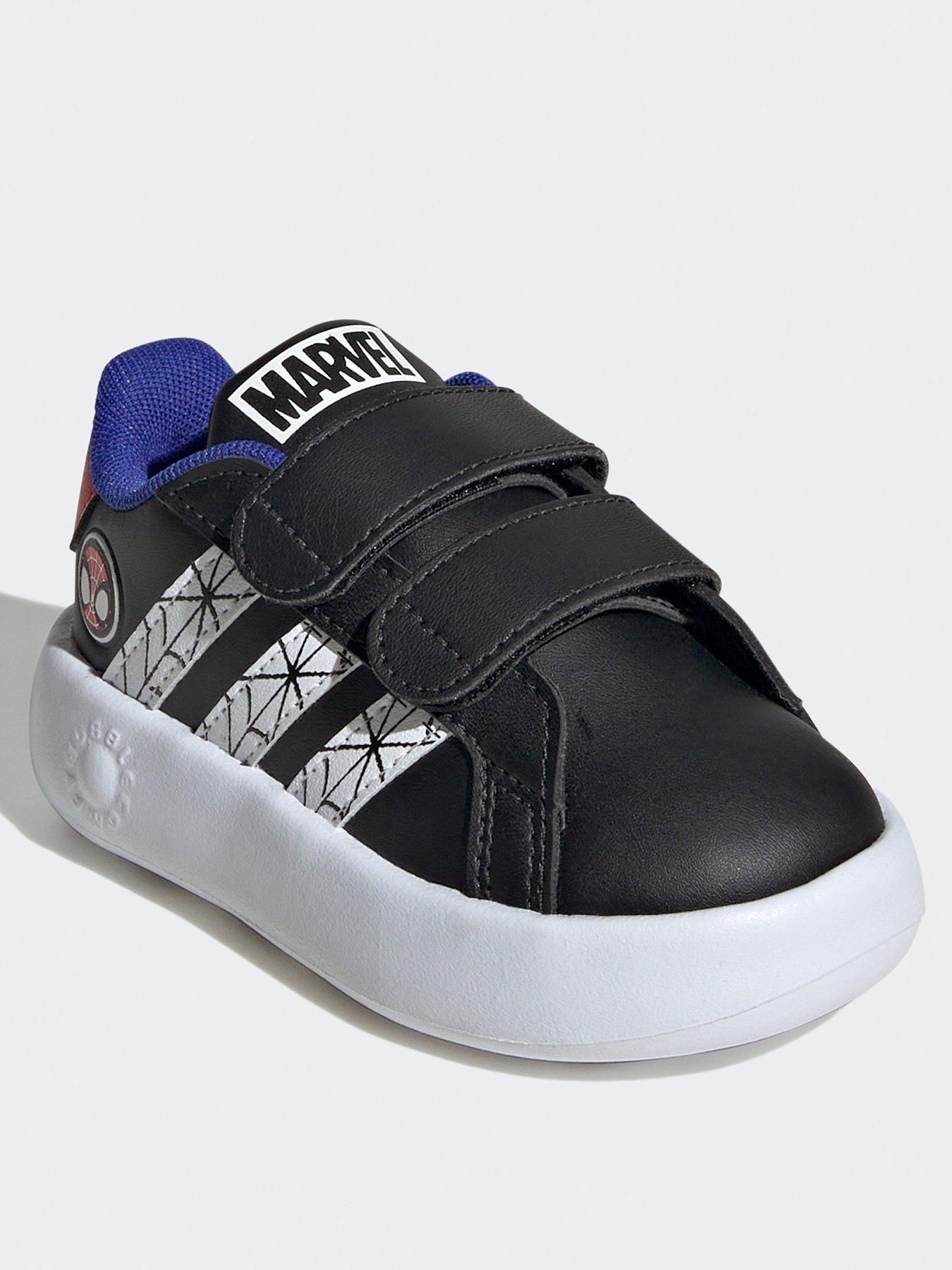 adidas-sportswear-infant-unisex-adidas-x-marvels-spider-man-grand-court-shoes-kids-blackstillFront