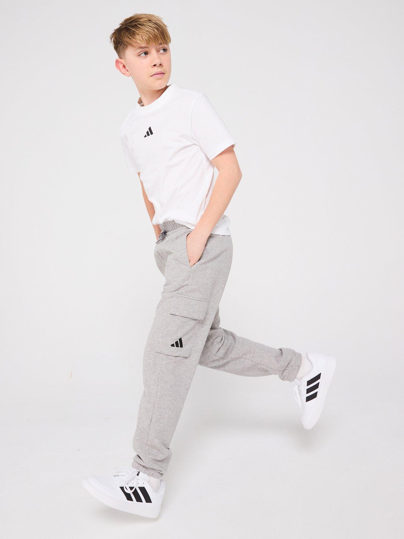 adidas-sportswear-junior-boys-essentials-cargo-joggers-grey