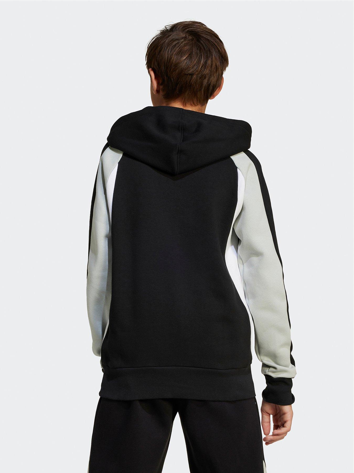 Image 2 of 5 of adidas Sportswear Junior Boys Seasonal Essentials Colorblock Fleece Hoodie - Black