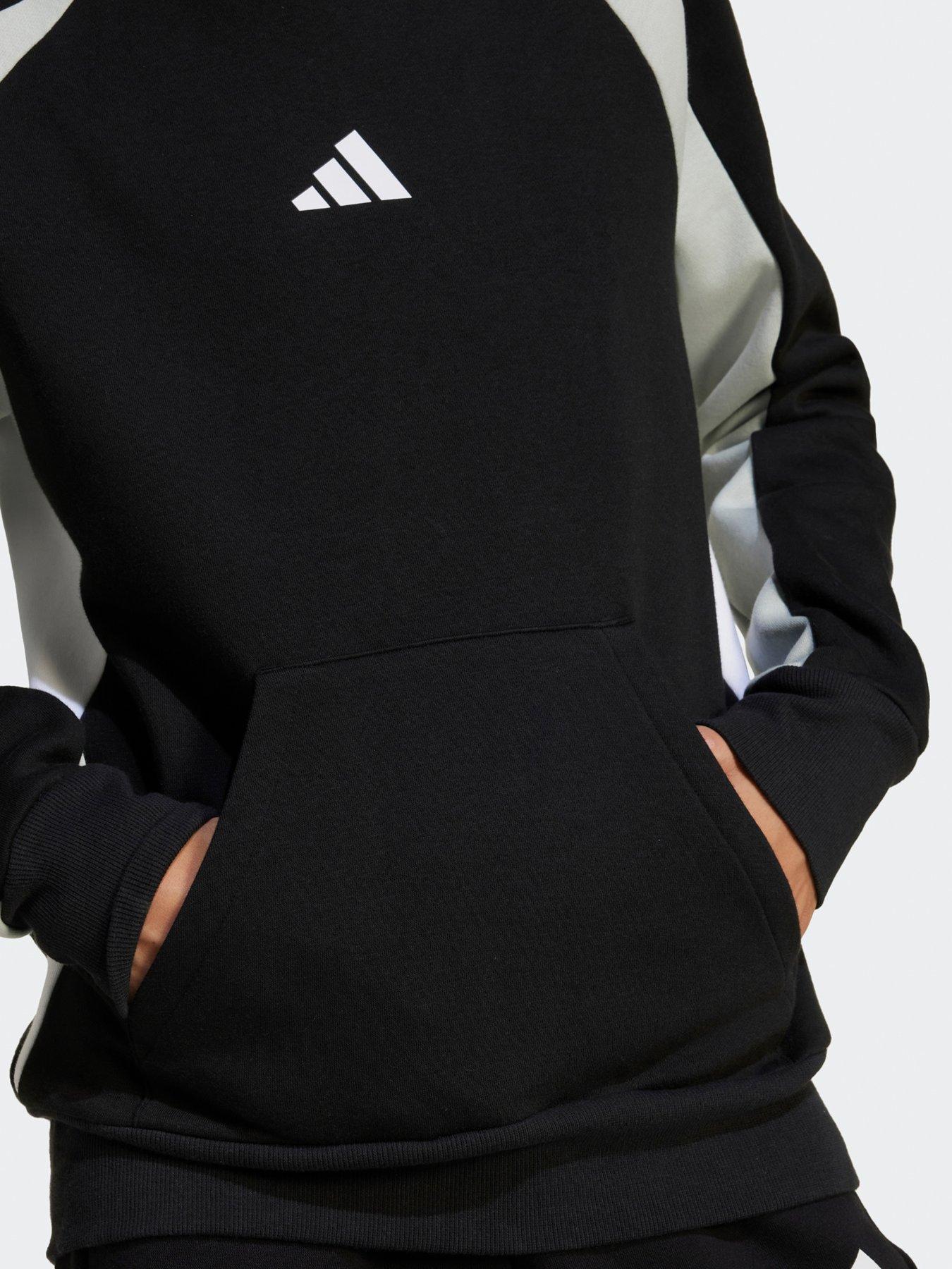 Image 5 of 5 of adidas Sportswear Junior Boys Seasonal Essentials Colorblock Fleece Hoodie - Black