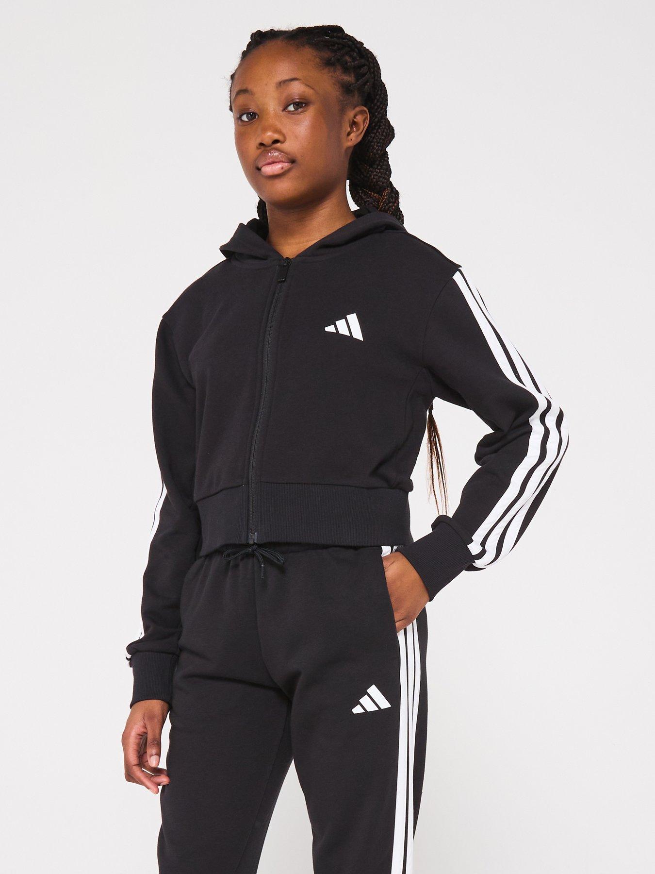 adidas Sportswear Junior Girls Essentials Full-Zip Hoodie - Black