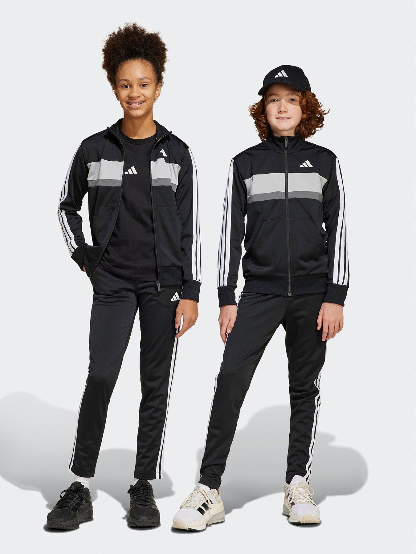 Image of adidas Sportswear Junior Boys Seasonal Essentials Tiberio 3-Stripes Tricot Track Suit  - Black