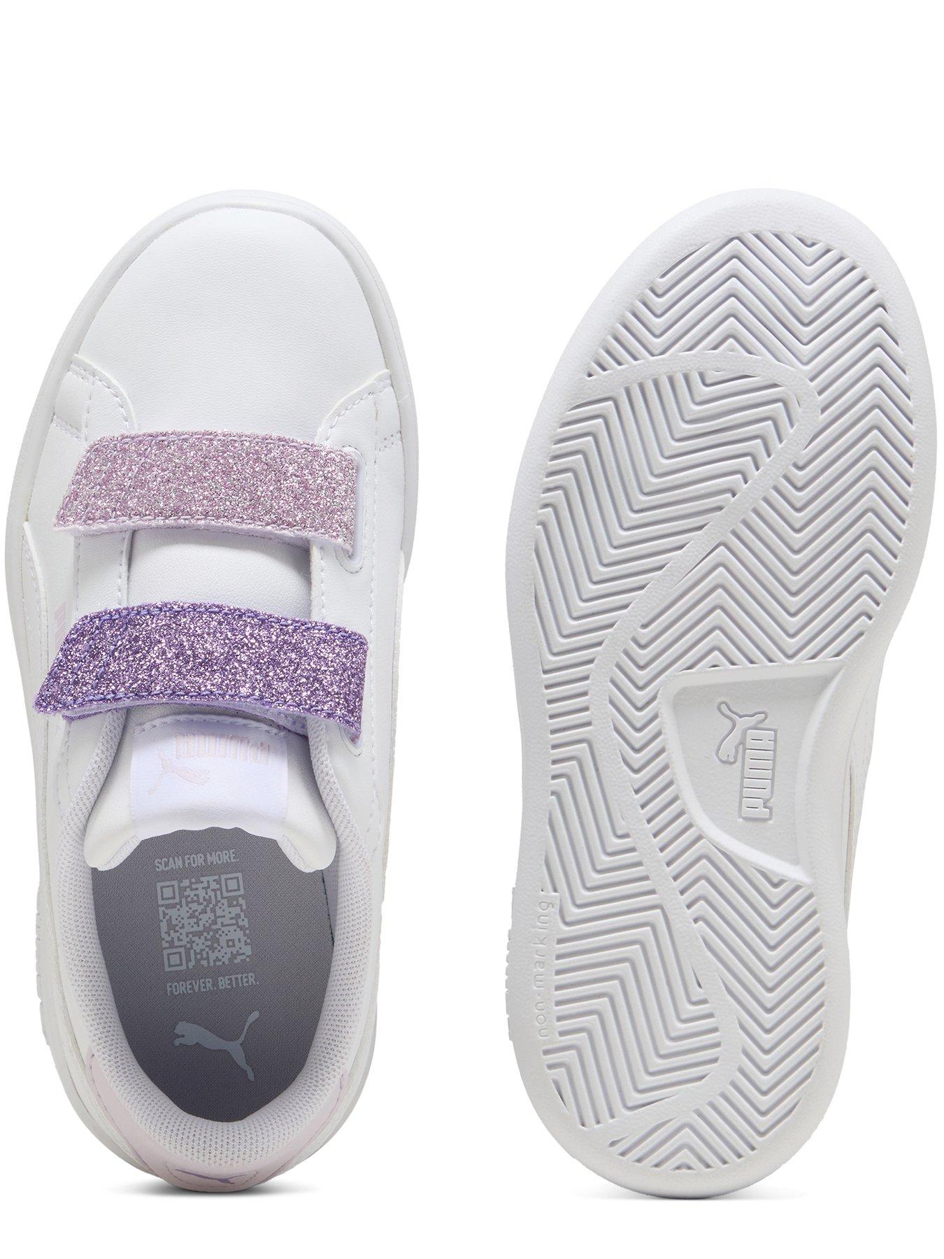 puma-kids-girls-smash-30-glitter-velcro-purplewhitedetail