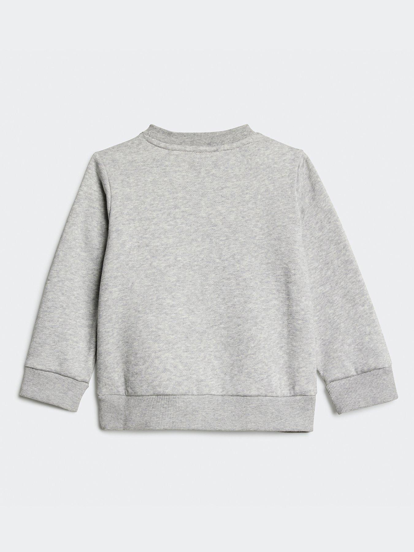 Image 2 of 5 of adidas Sportswear Infant Unisex Essentials Crew And Joggers Set - Grey