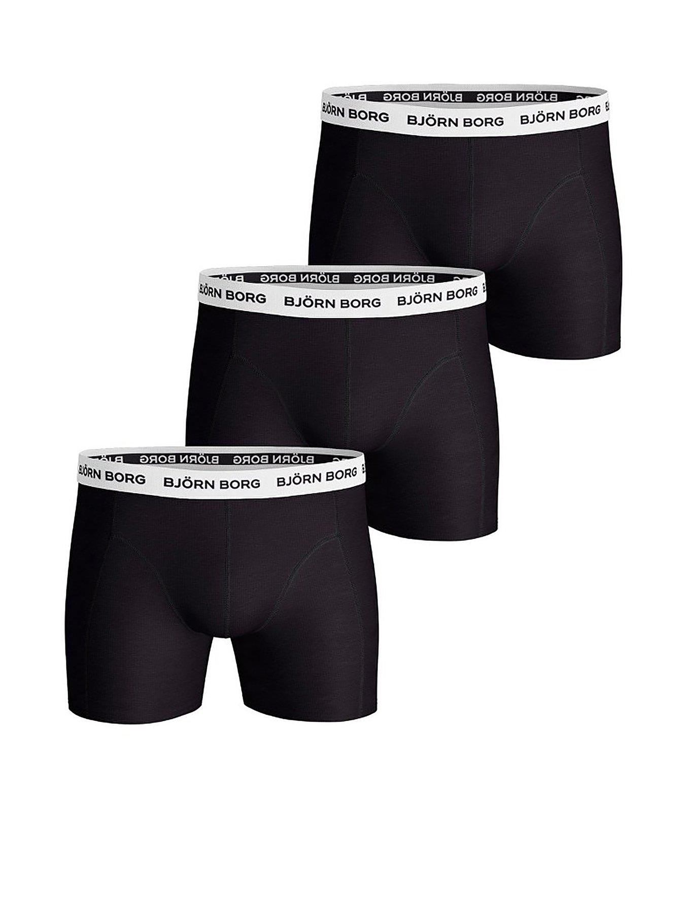 undefined 3 Pack of Cotton Stretch Boxers - Black