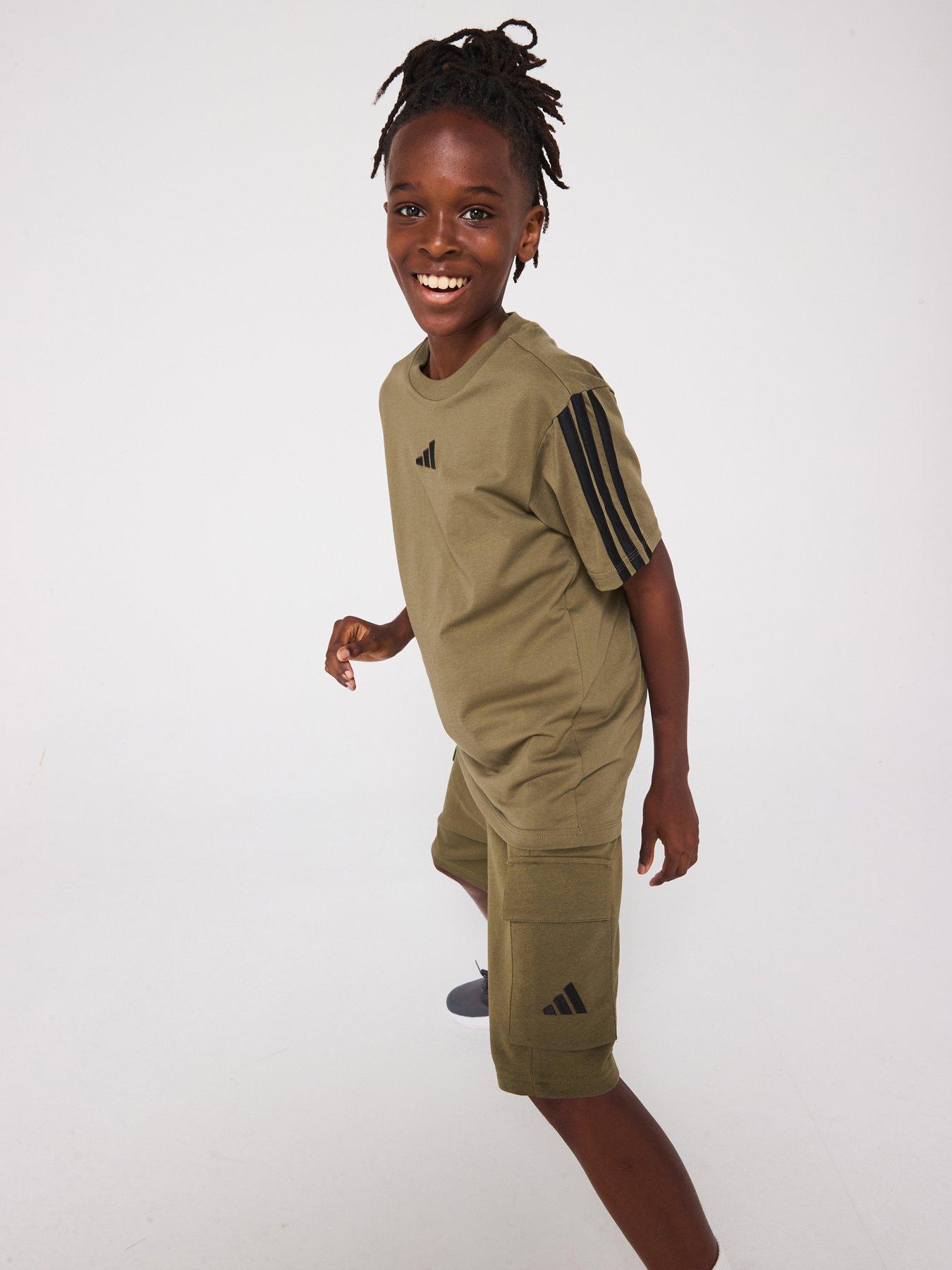 adidas-sportswear-junior-boys-essentials-cargo-shorts-green