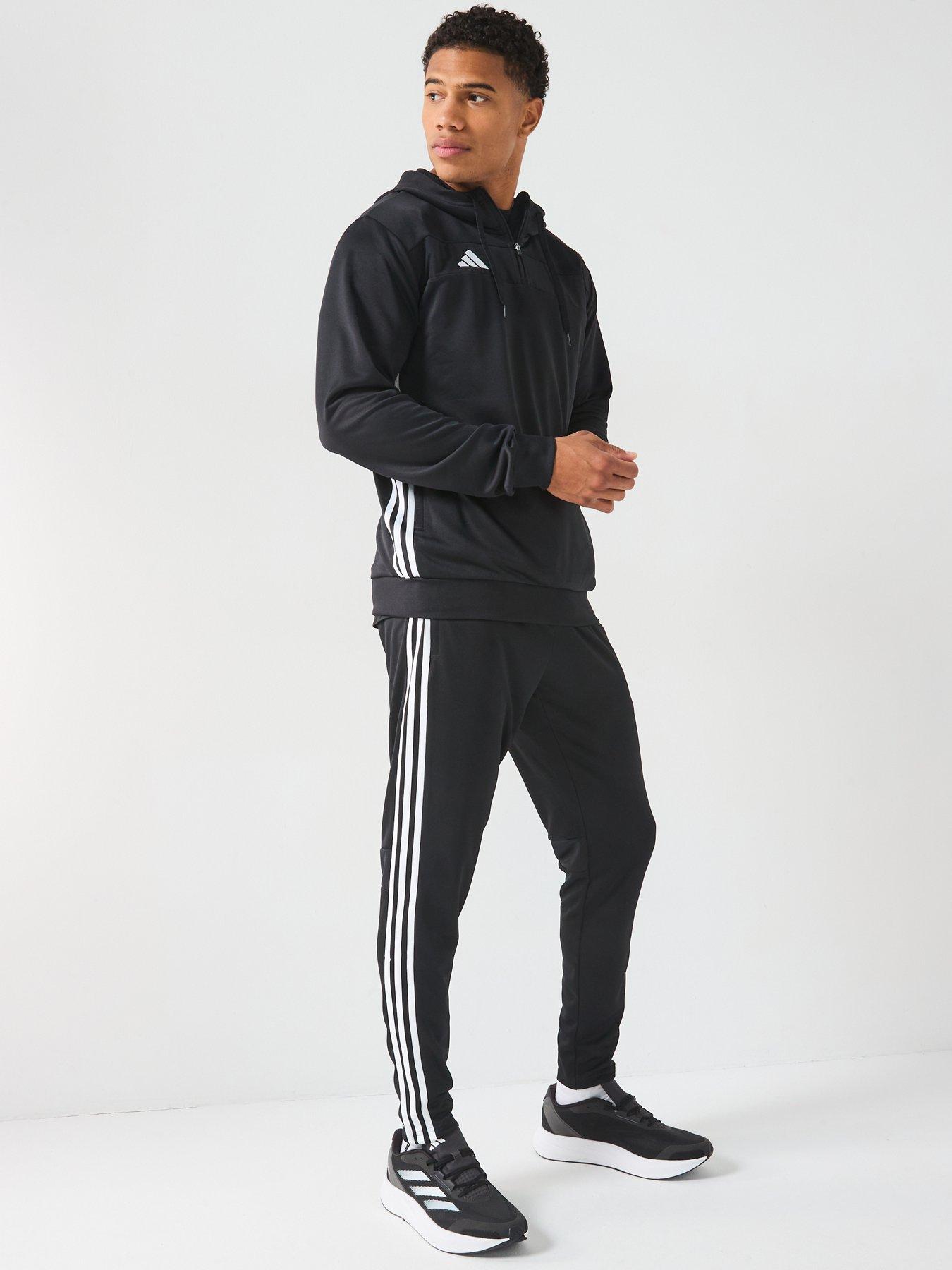 Image 3 of 6 of adidas Mens Tiro Essentials 1/4 Zip Hoodie - Black